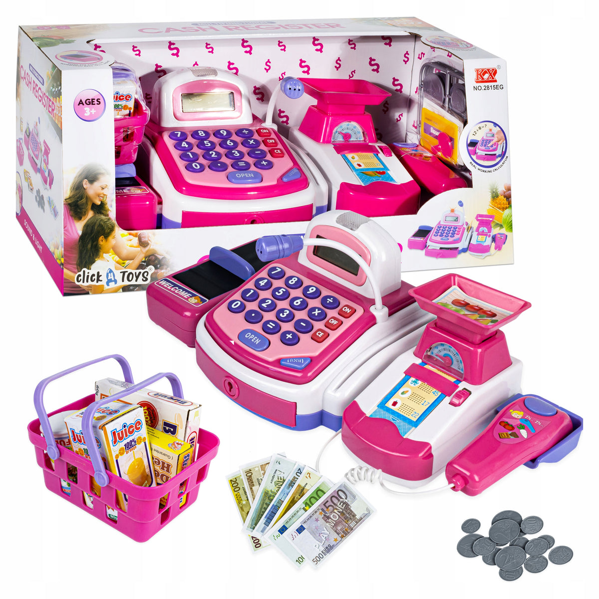 CASH REGISTER SHOP FOR CHILDREN INTERACTIVE ACCESSORIES BASKET WEIGHT SHOP