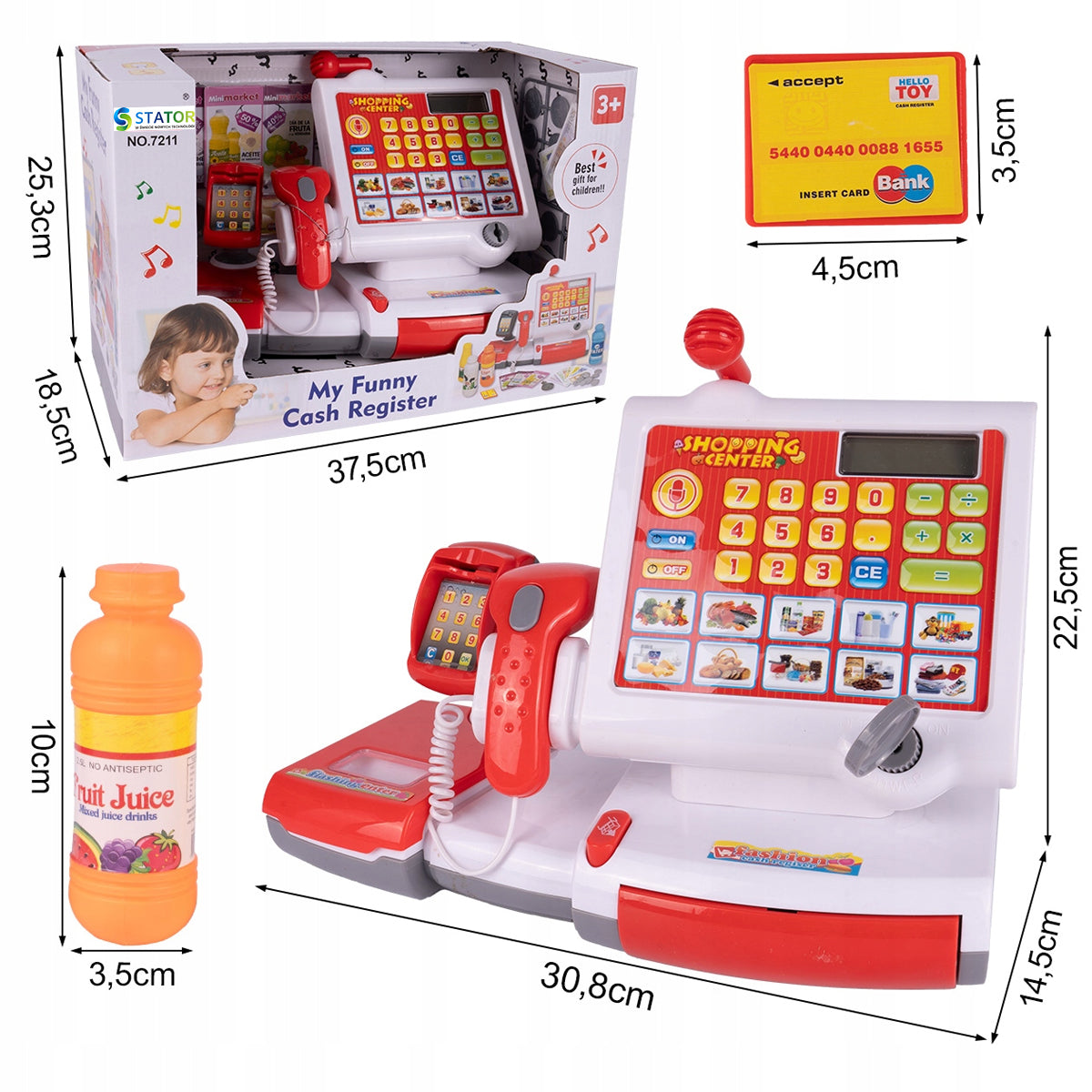 CASH REGISTER SHOP WITH TOUCH PANEL SCANNER FOR CHILDREN'S PLAY Manufacturer code X161