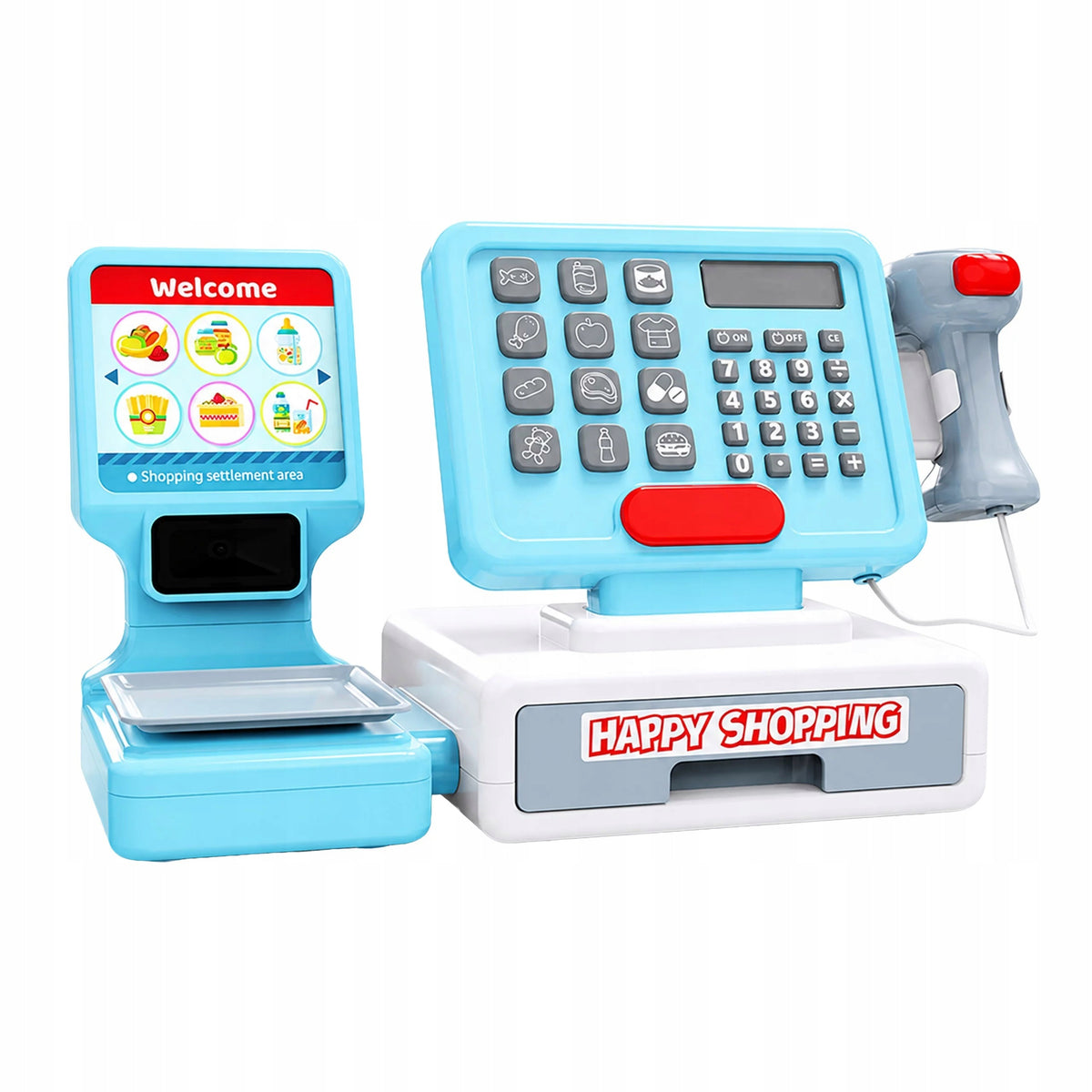 CASH REGISTER TOY XXL SCANNER SCALE CALCULATOR BASKET SOUNDS Brand no brand