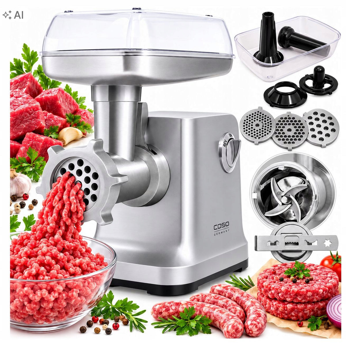 CASO DESIGN FW2000 electric meat grinder