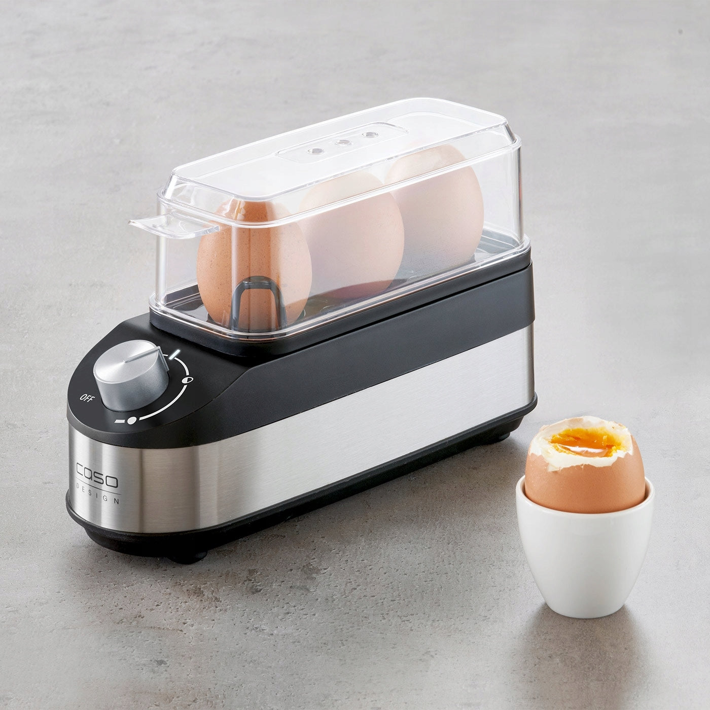 CASO E3 Electric Egg Cooker for 3 Eggs, Egg Cooking Machine Brand CASO Design