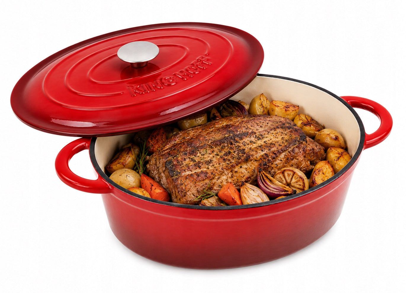 CAST IRON Enameled 4,5 L Deep Gooseberry with Lid INDUCTION GAS