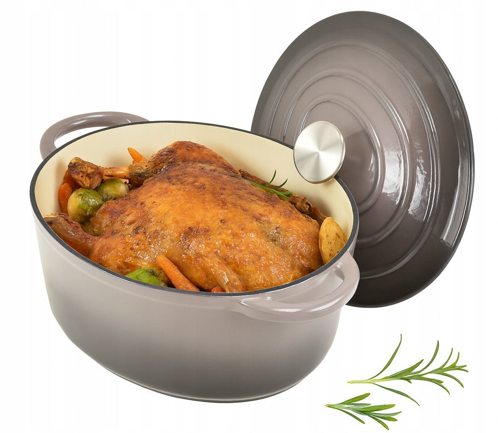 CAST IRON Enameled 4 L Deep Gooseberry with Lid INDUCTION GAS Manufacturer code 7722