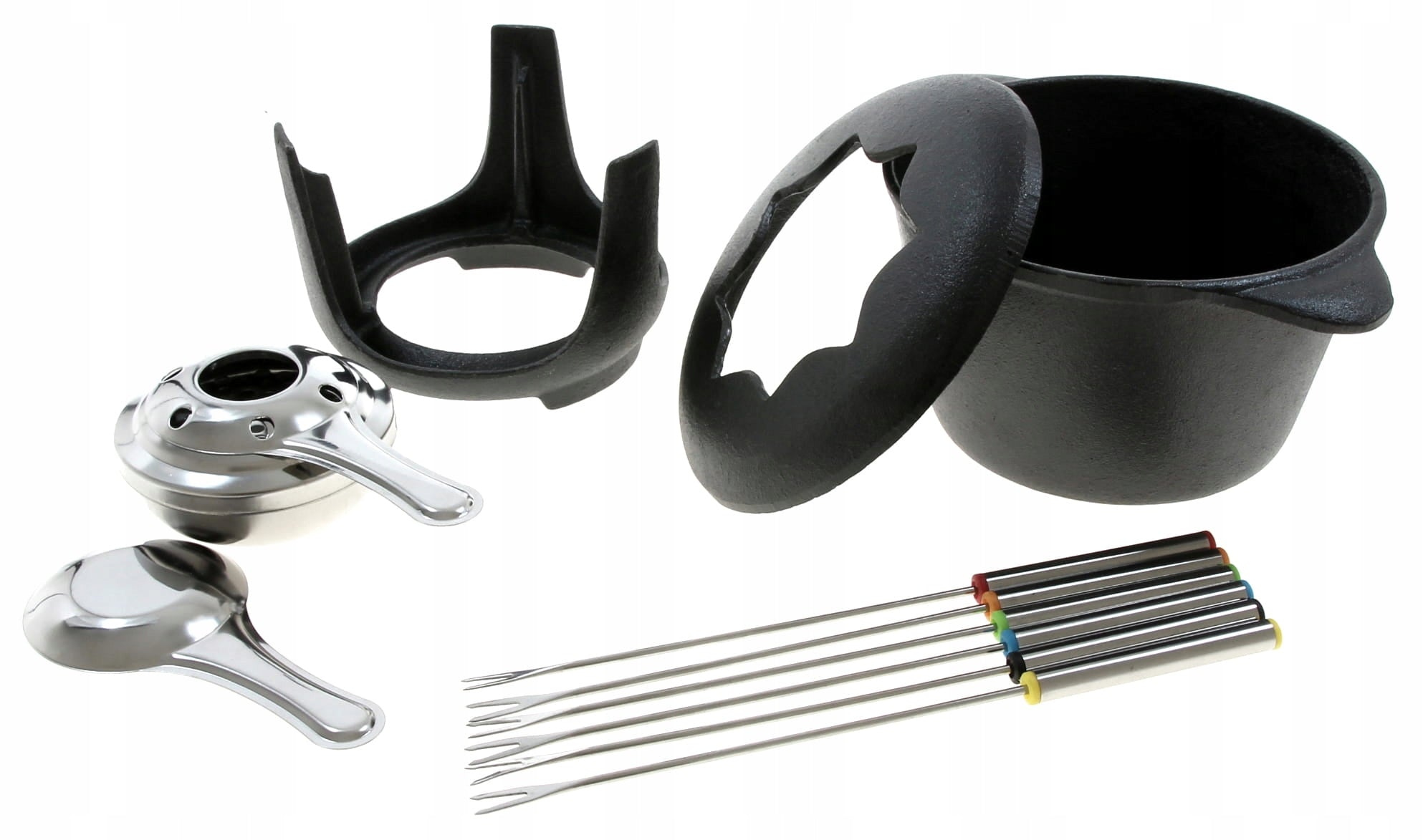 CAST IRON FONDUE SET for 6 PERSONS Founde KING Hoff Manufacturer code KH 1195