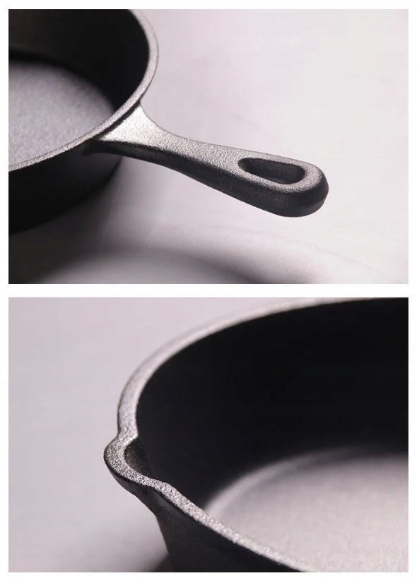 CAST IRON PAN DEEP SET OF 3 PIECES INDUCTION GAS FIREPLACE GRILL SET Packaging status original