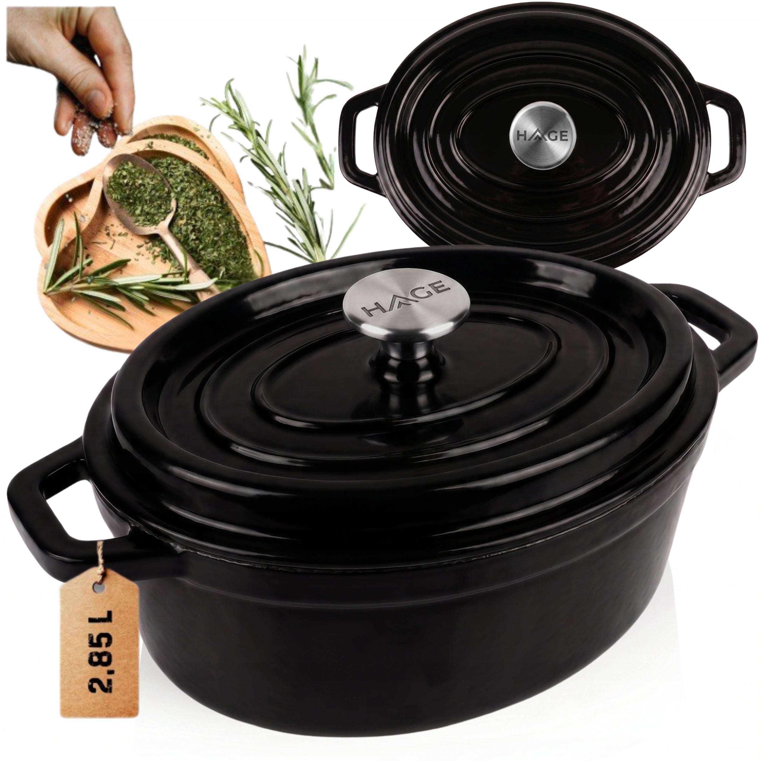 CAST IRON PAN ENAMELLED BREAD BAKING MOULD INDUCTION GAS 2,85 L