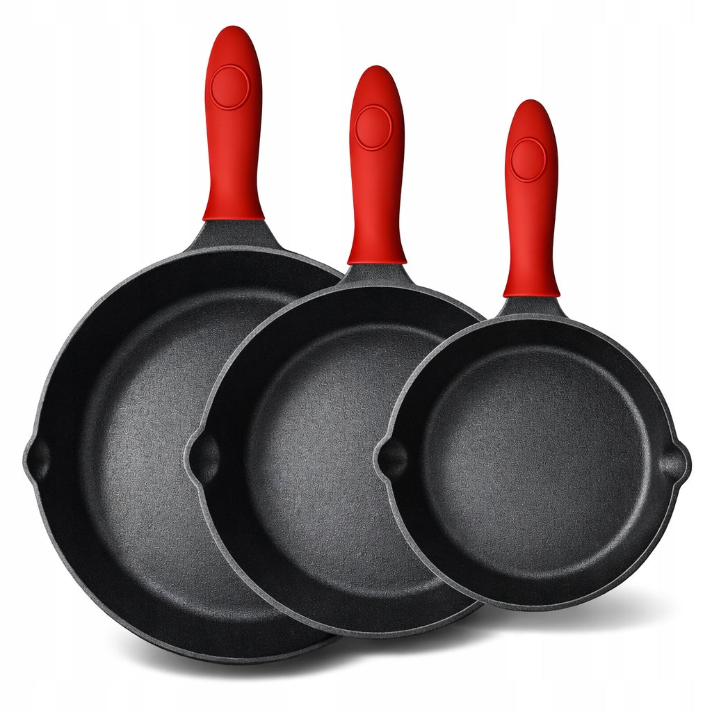 CAST IRON PAN SET OF CAST IRON PANS 3PCS GRILLING FOR IRON3 FIREPLACE