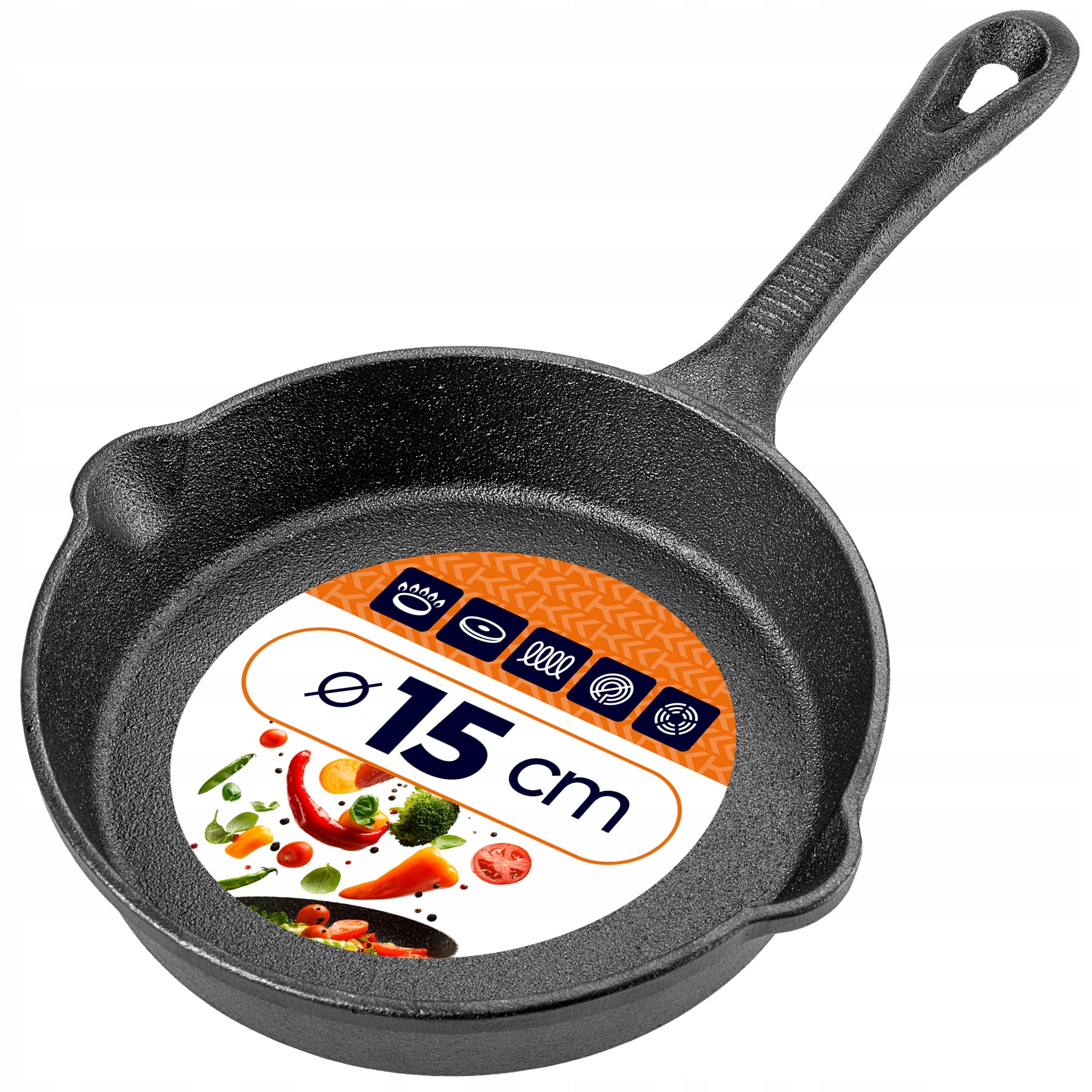 CAST IRON PAN SMALL 15cm INDUCTION FIREPLACE GAS GRILL CAST IRON PLATE DURABLE