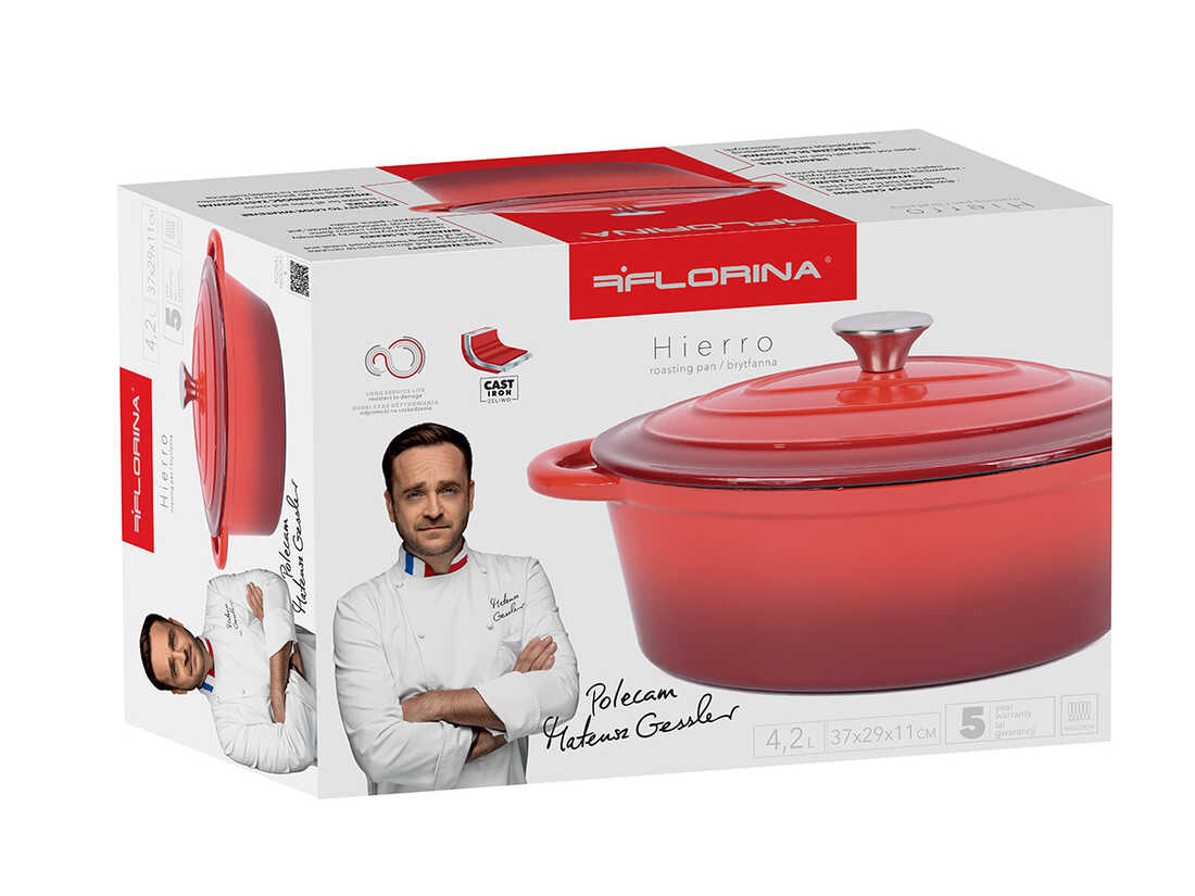 CAST IRON PAN WITH LID HIERRO FLORINA 4,2 L Brand Florina