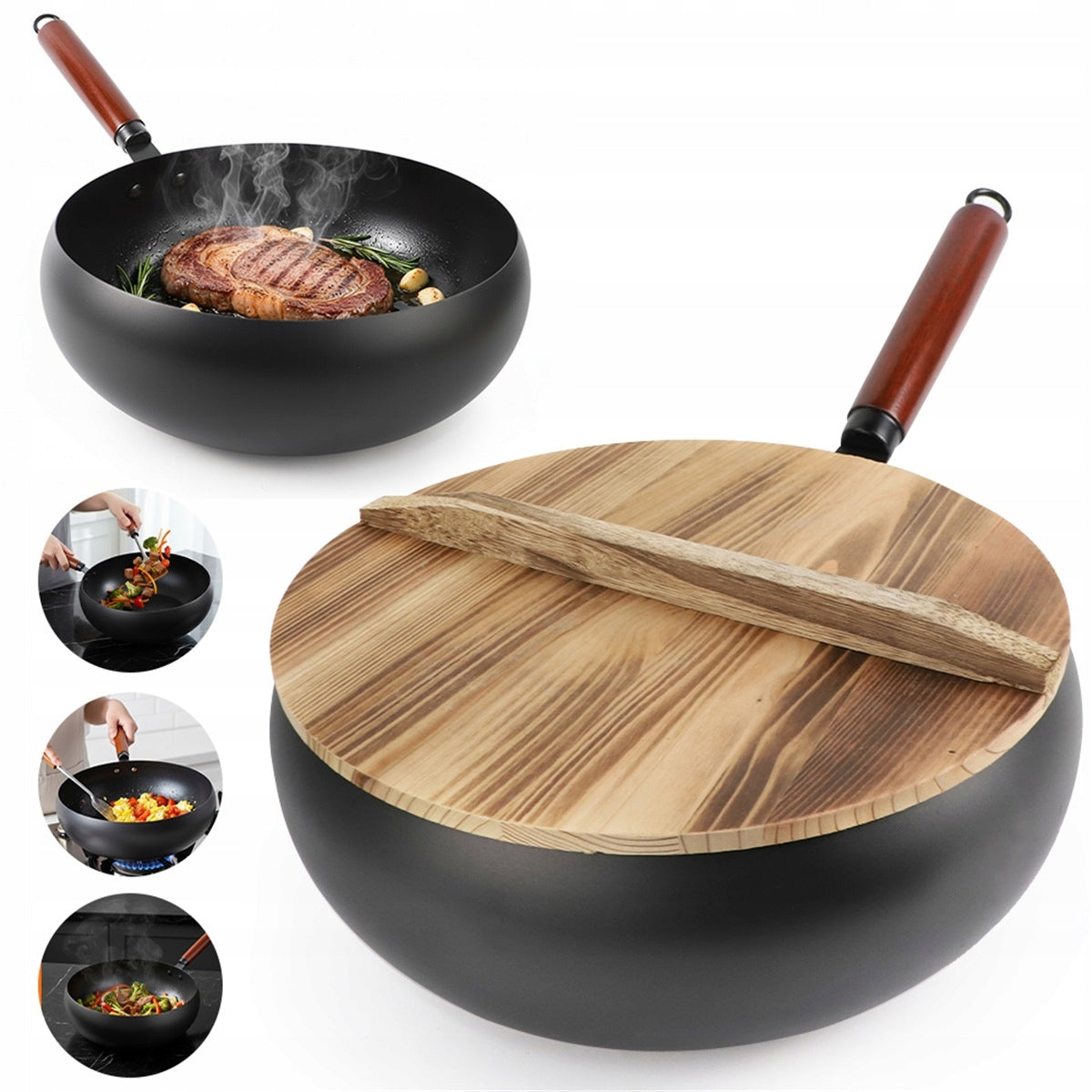 CAST IRON POT BLACK 28CM UNIVERSAL FOR ALL COOKERS