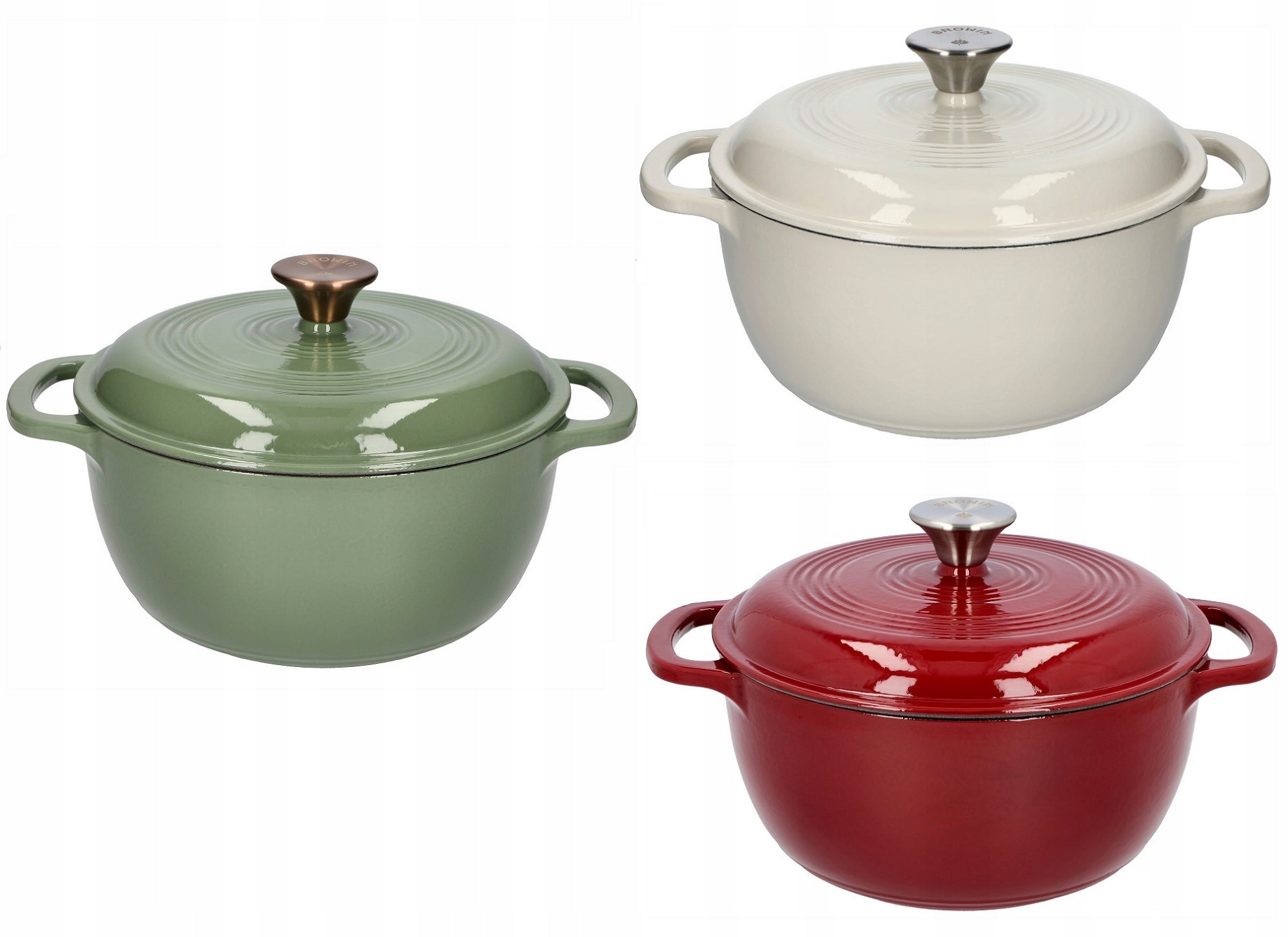 CAST IRON Pot 4 L ENAMELLED Boiler BURGUND 24 cm Induction Gas Oven Brand Browin