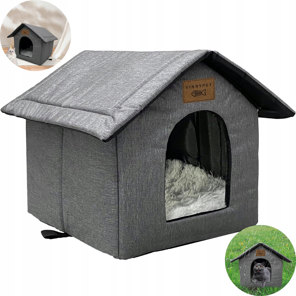 CAT AND SMALL DOG HOUSE WATERPROOF OUTDOOR WITH PILLOW Packaging status original
