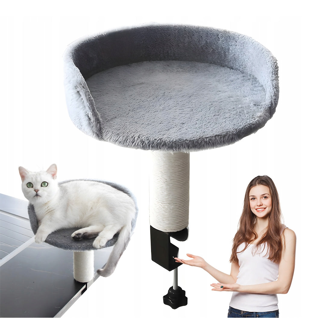 CAT BED FOR HANGING DESK WITH PILLOW AND SISAL POST