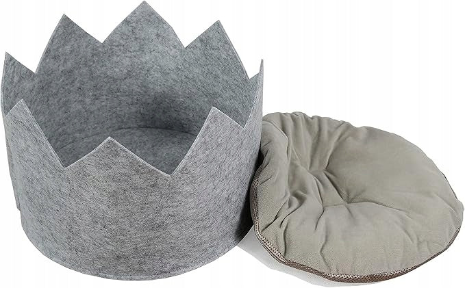 CAT BED SMALL DOG – CROWN + PILLOW INCLUDED FELT 36X24CM Packaging status original