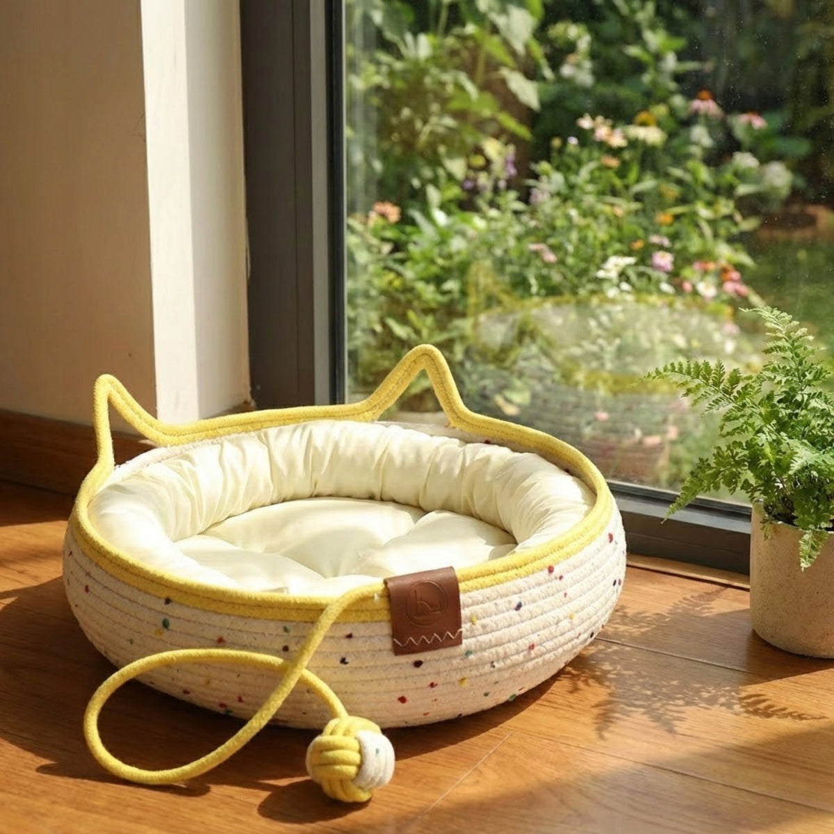 CAT BED WITH PILLOW BRAIDED BEDDING BASKET WITH EARS SIEMIEC Manufacturer code kosz dla kota