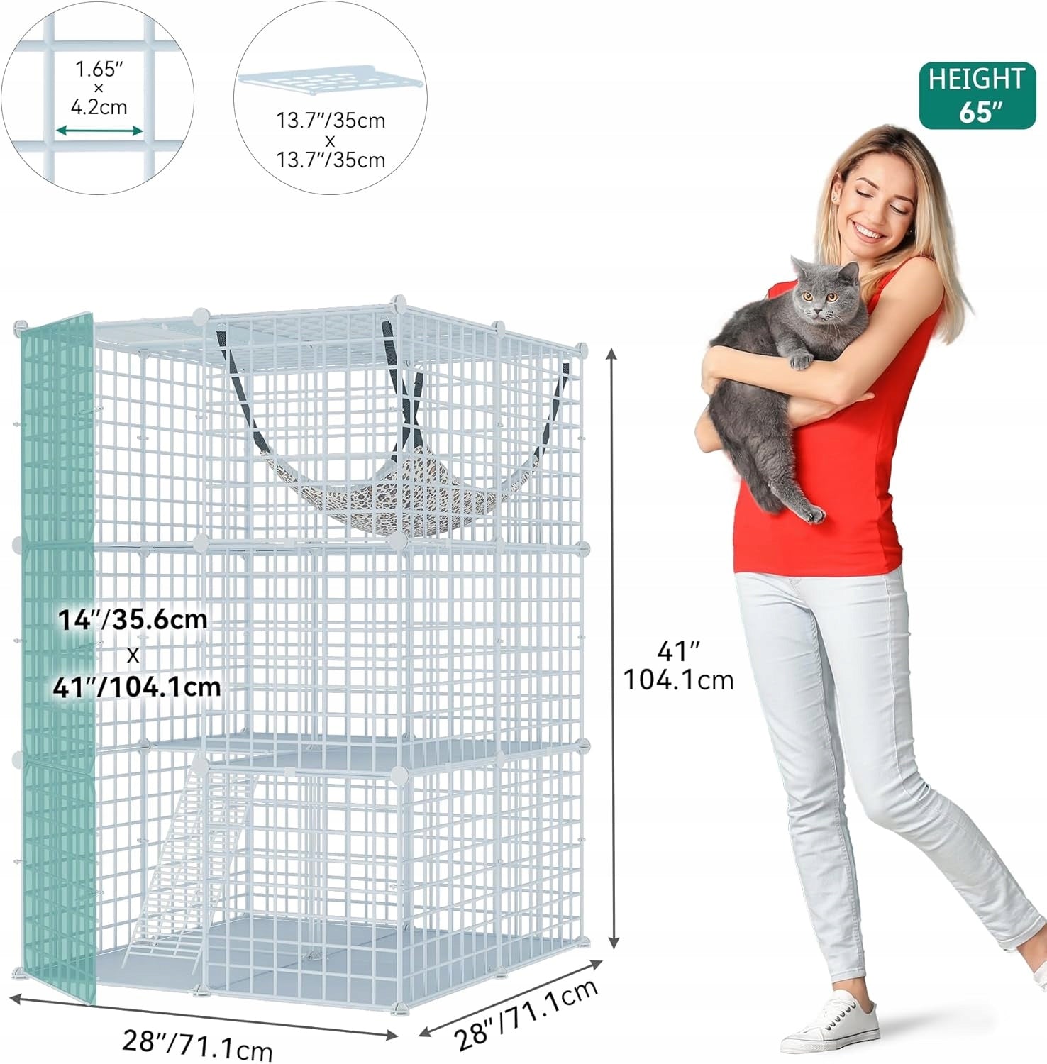 CAT CAGE LARGE 3 STOREY FLOORS FOR KITTENS WITH PIG FERRET HAMMOCK Brand no brand