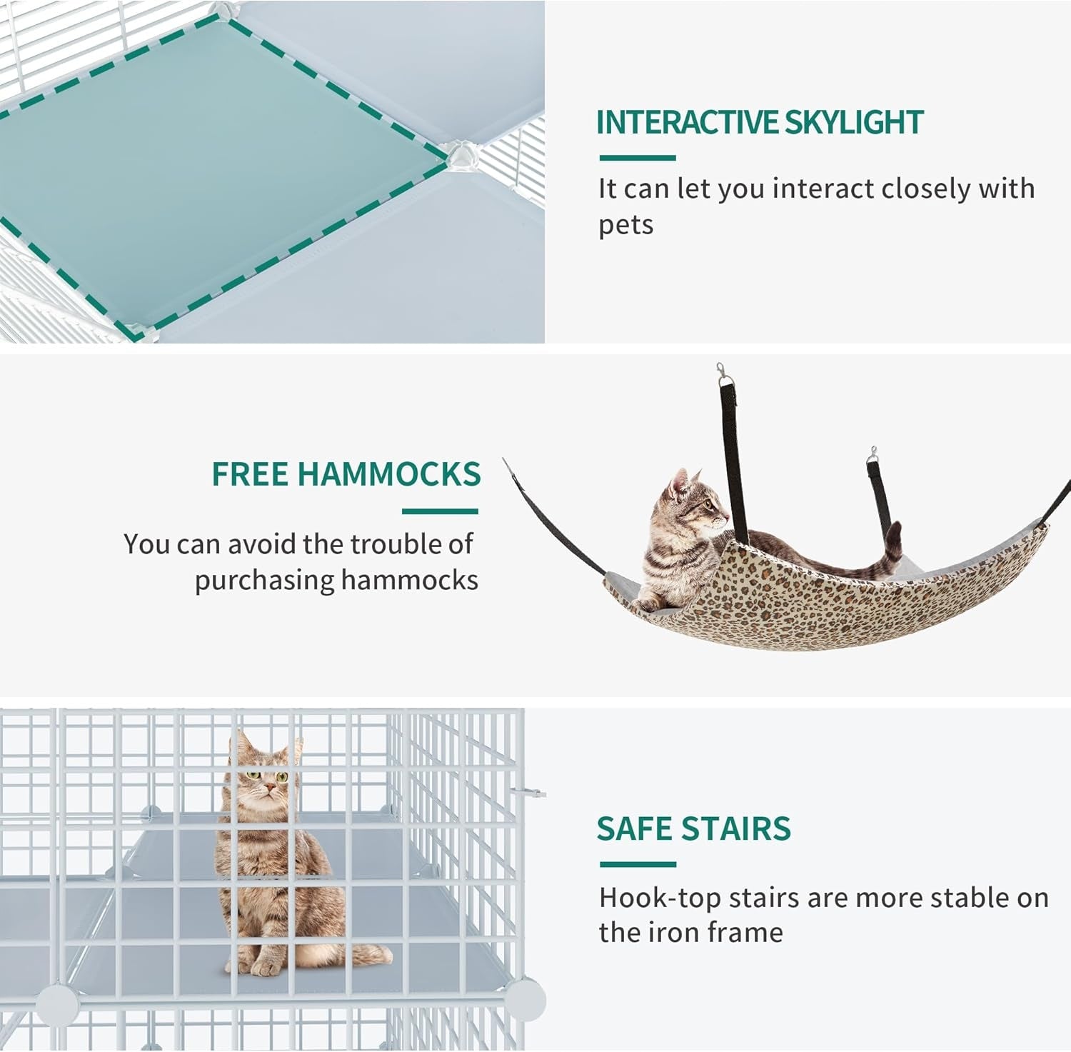 CAT CAGE LARGE 3 STOREY FLOORS FOR KITTENS WITH PIG FERRET HAMMOCK Product width 72 cm