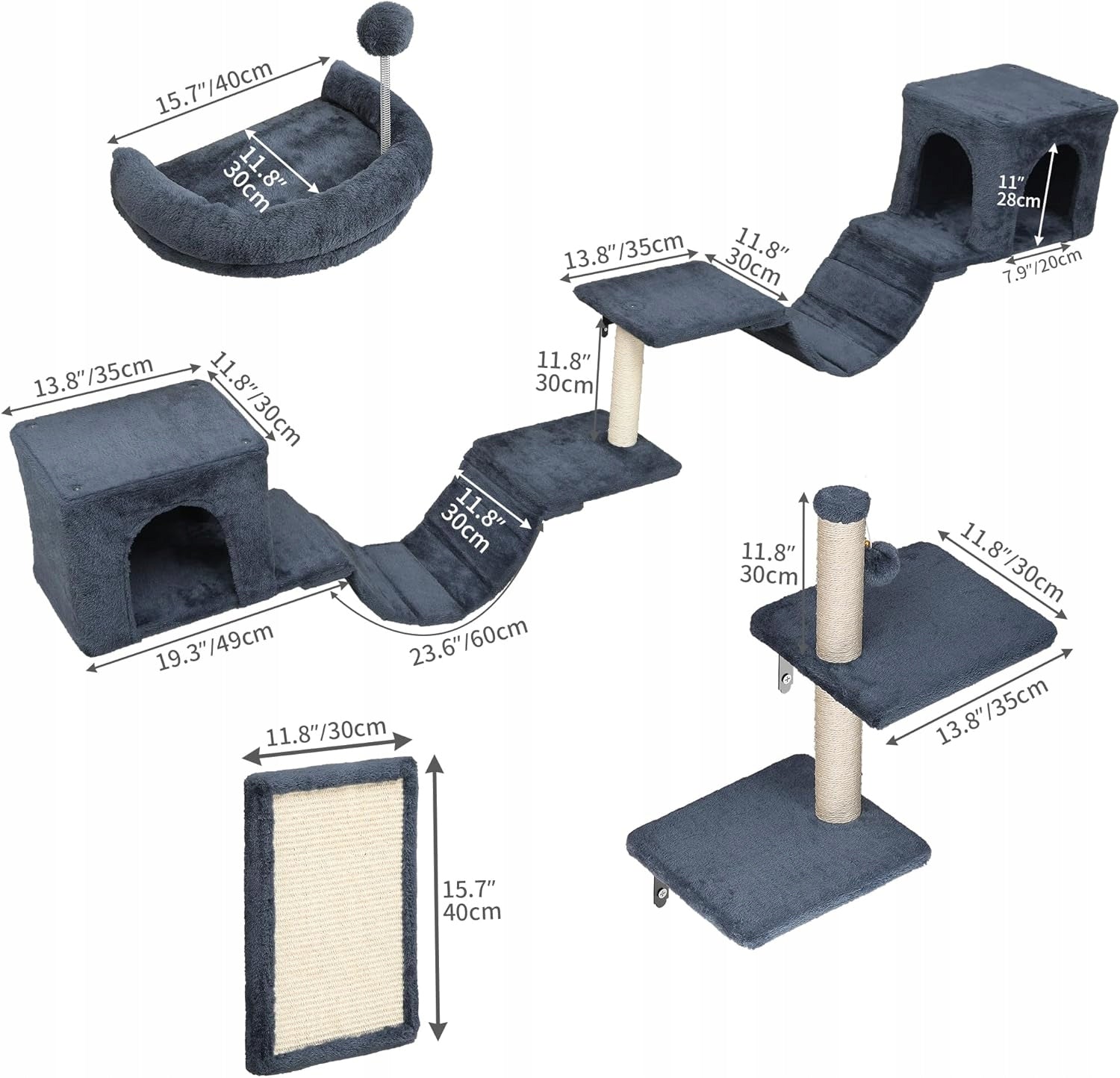 CAT CLIMBING WALL SET 8-PIECE YITAHOME SCRATCHING POST HOUSE BRIDGE Manufacturer code 197839075801