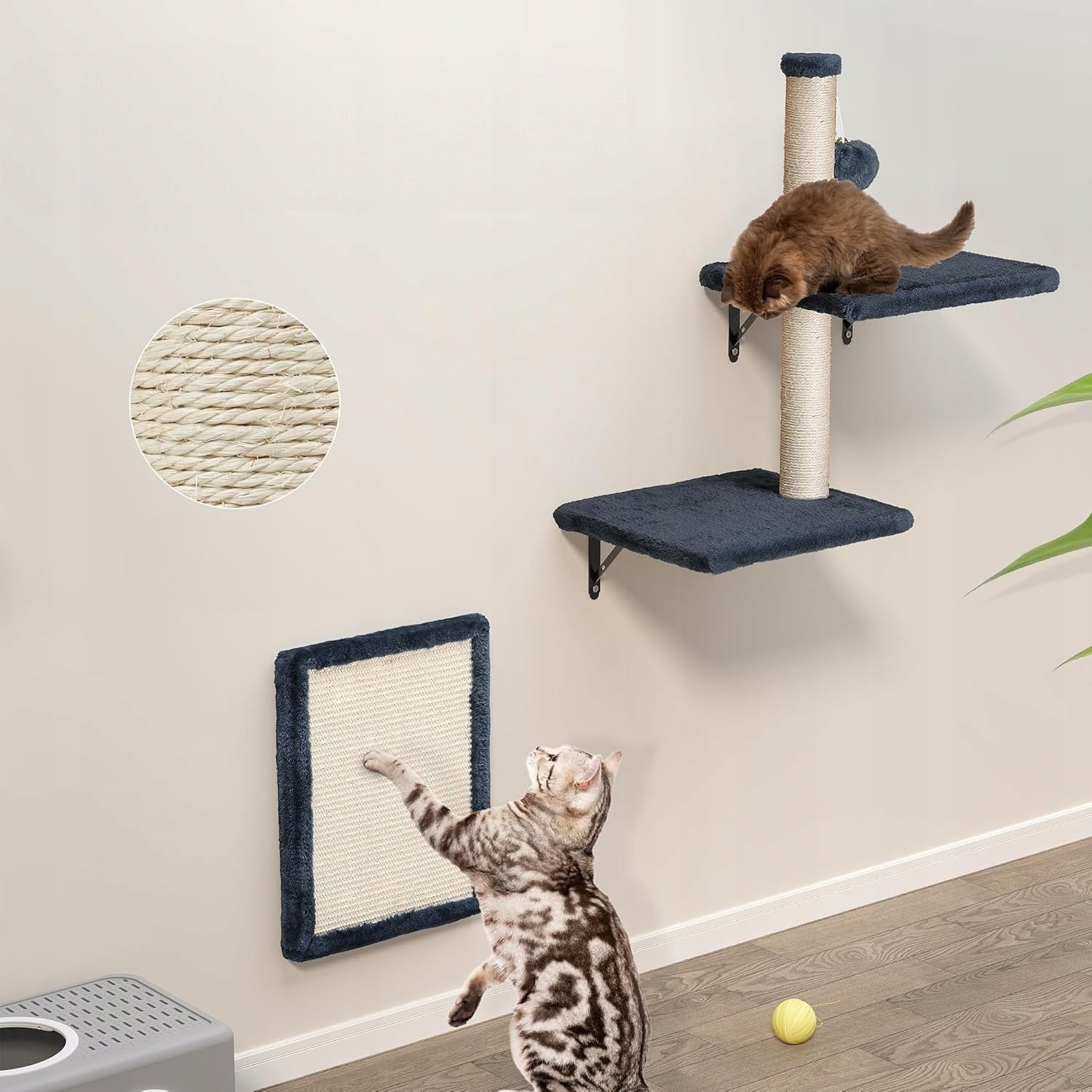 CAT CLIMBING WALL SET 8-PIECE YITAHOME SCRATCHING POST HOUSE BRIDGE Trade name scianka wspinaczkowa