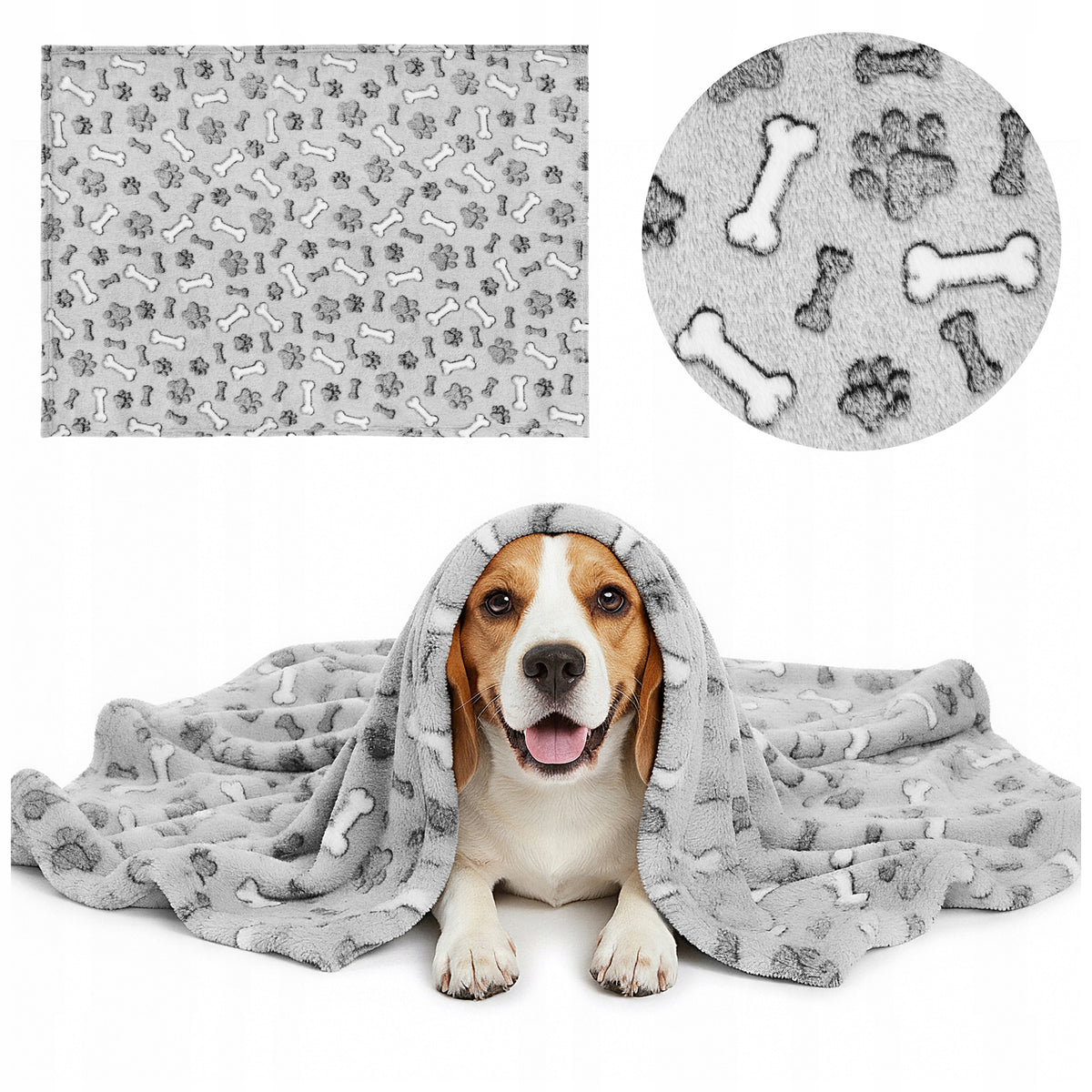 CAT DOG BLANKET SOFT FLEECE 100x70 CM BLANKET FOR BED PAWS ANKLE