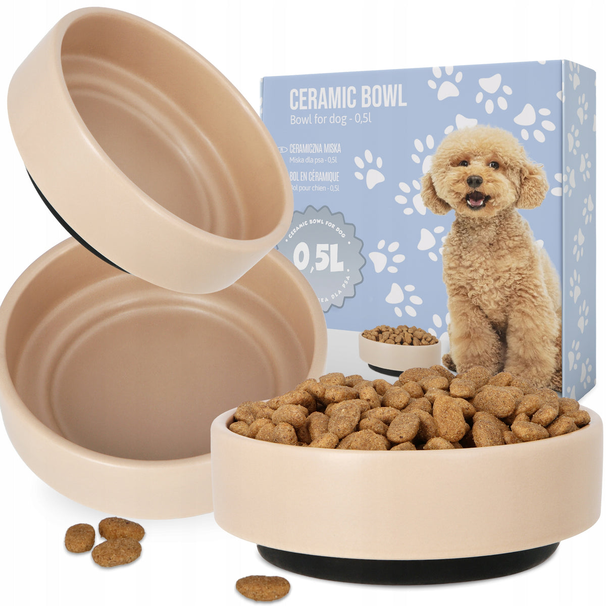 CAT DOG BOWL 0,5 CERAMIC Puppies Bowl for Water Food STABI 8K