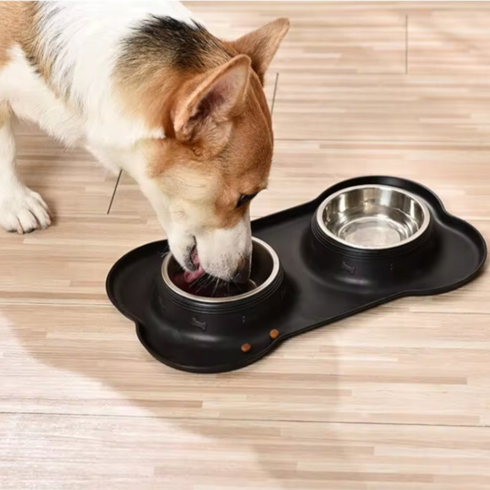 CAT DOG BOWL DOUBLE BOWLS WITH NON-SPILL PAD 2X 400ML Manufacturer code VELAN MISKA PSA PSÓW PODWÓJNA MISKI 2X460ML