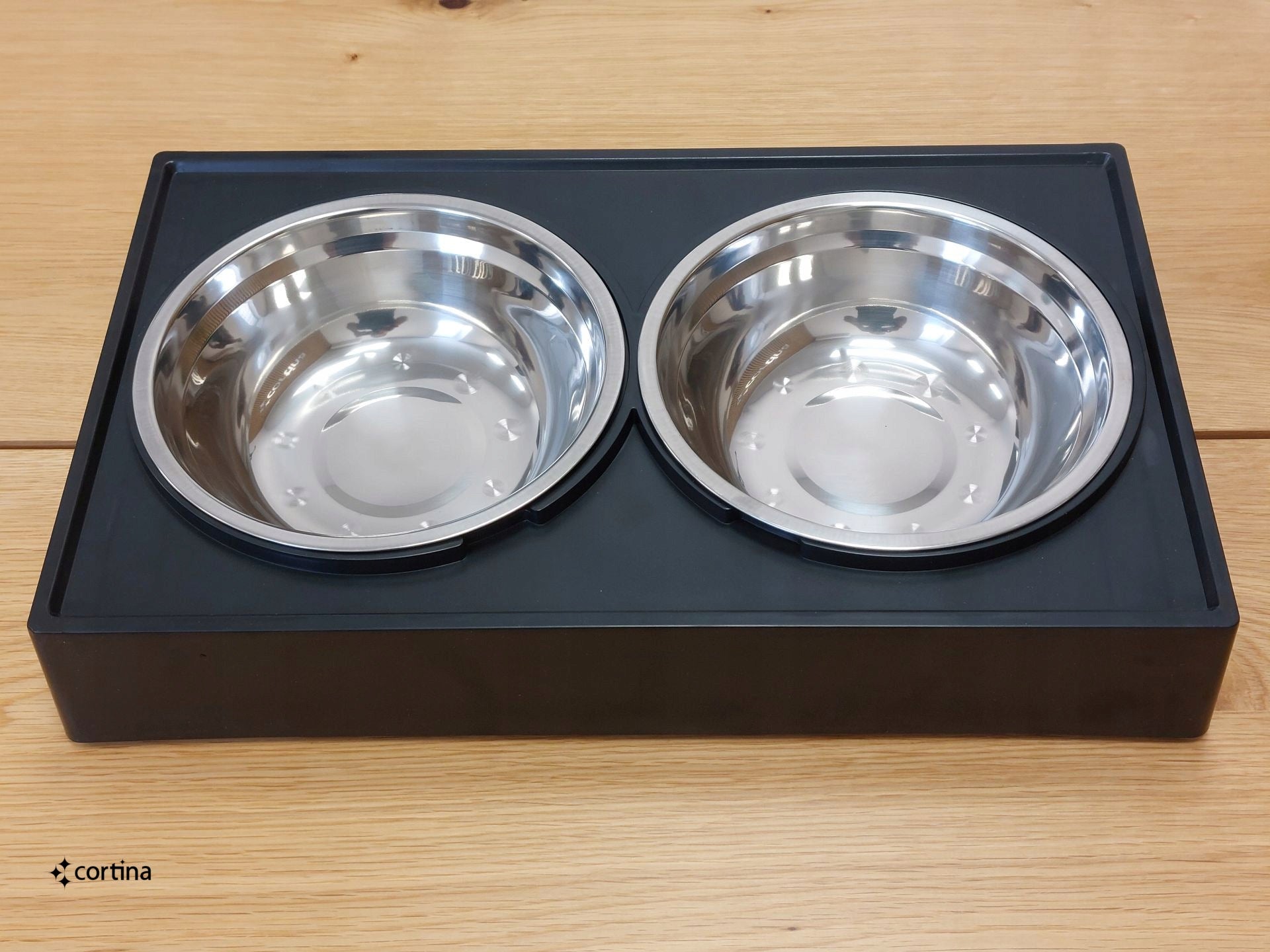 CAT DOG BOWL DOUBLE ON STAND WITH ELEVATION BOWL SET STEEL Brand Pronett