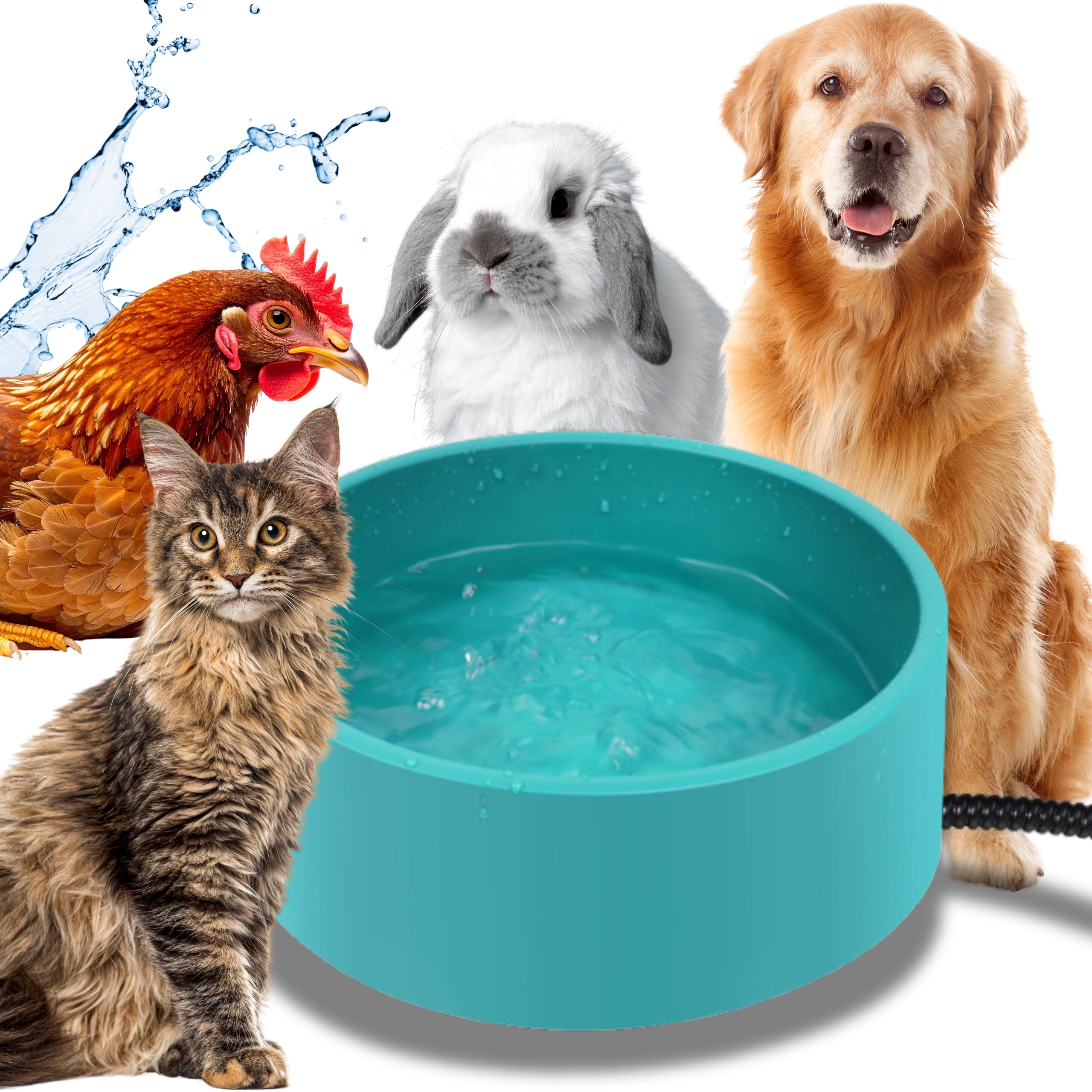 CAT DOG BOWL HEATED NON-SLIP WATER DRINKER THERMOSTAT LARGE