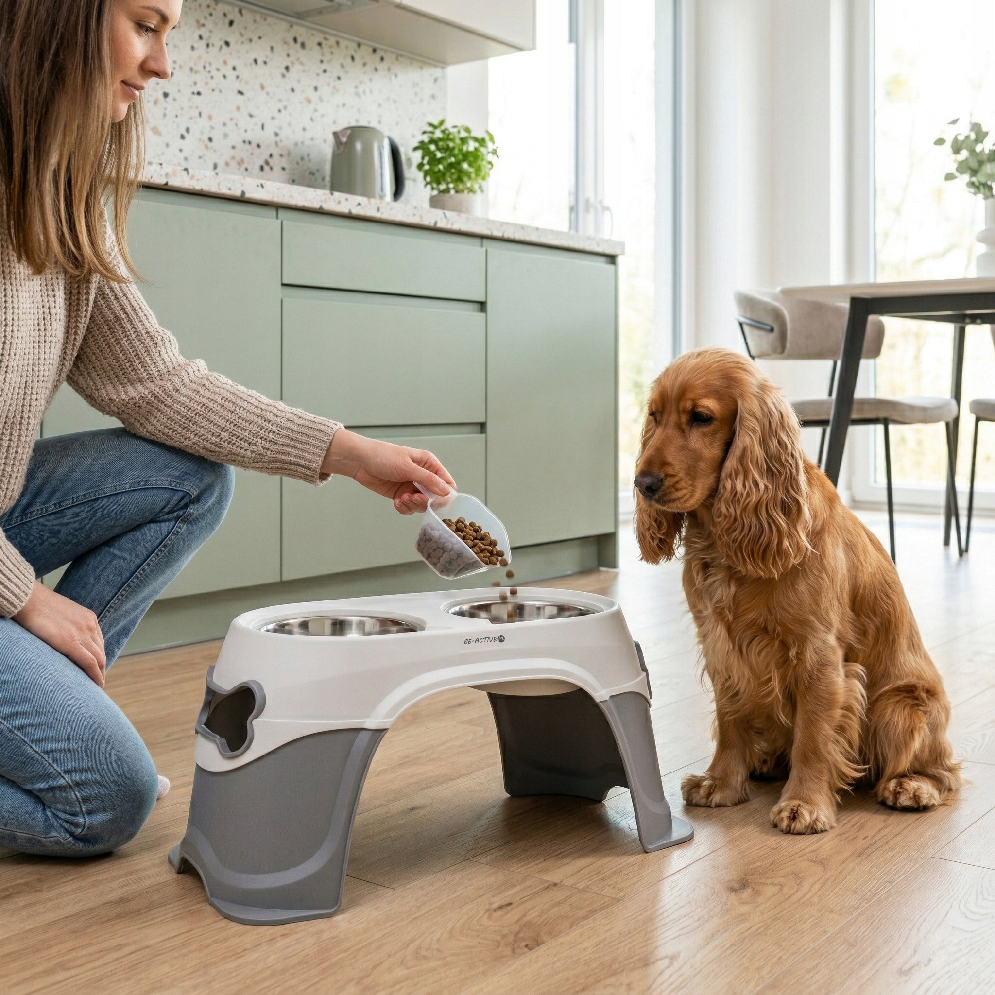 CAT DOG BOWL WATER DOUBLE BOWLS ON STAND NON-SLIP METAL Manufacturer code MZ-02 MISKA PODWÓJNA NA WODĘ KARMĘ