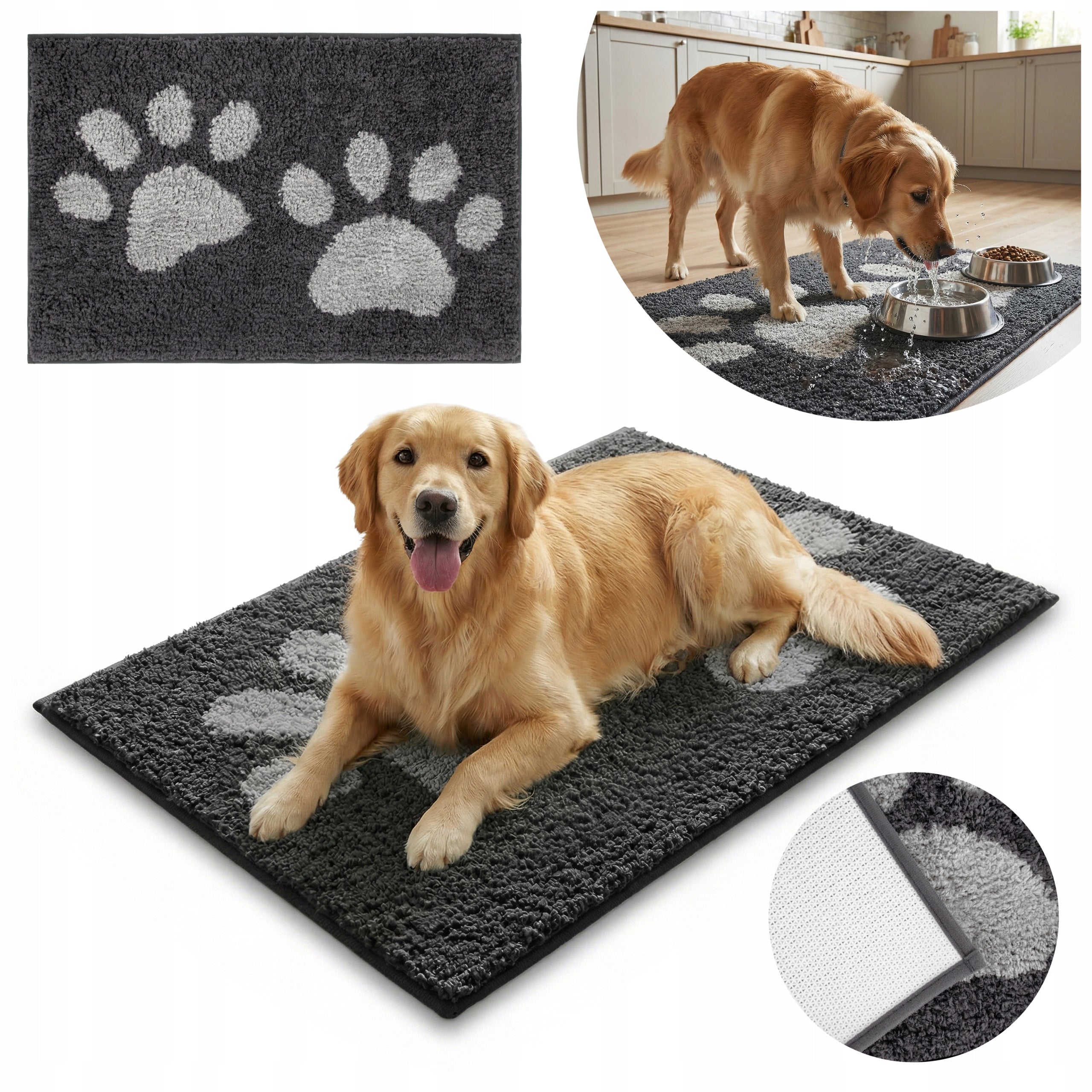 CAT DOG MAT RUG BOWL PAD BED 60X90CM WATERPROOF