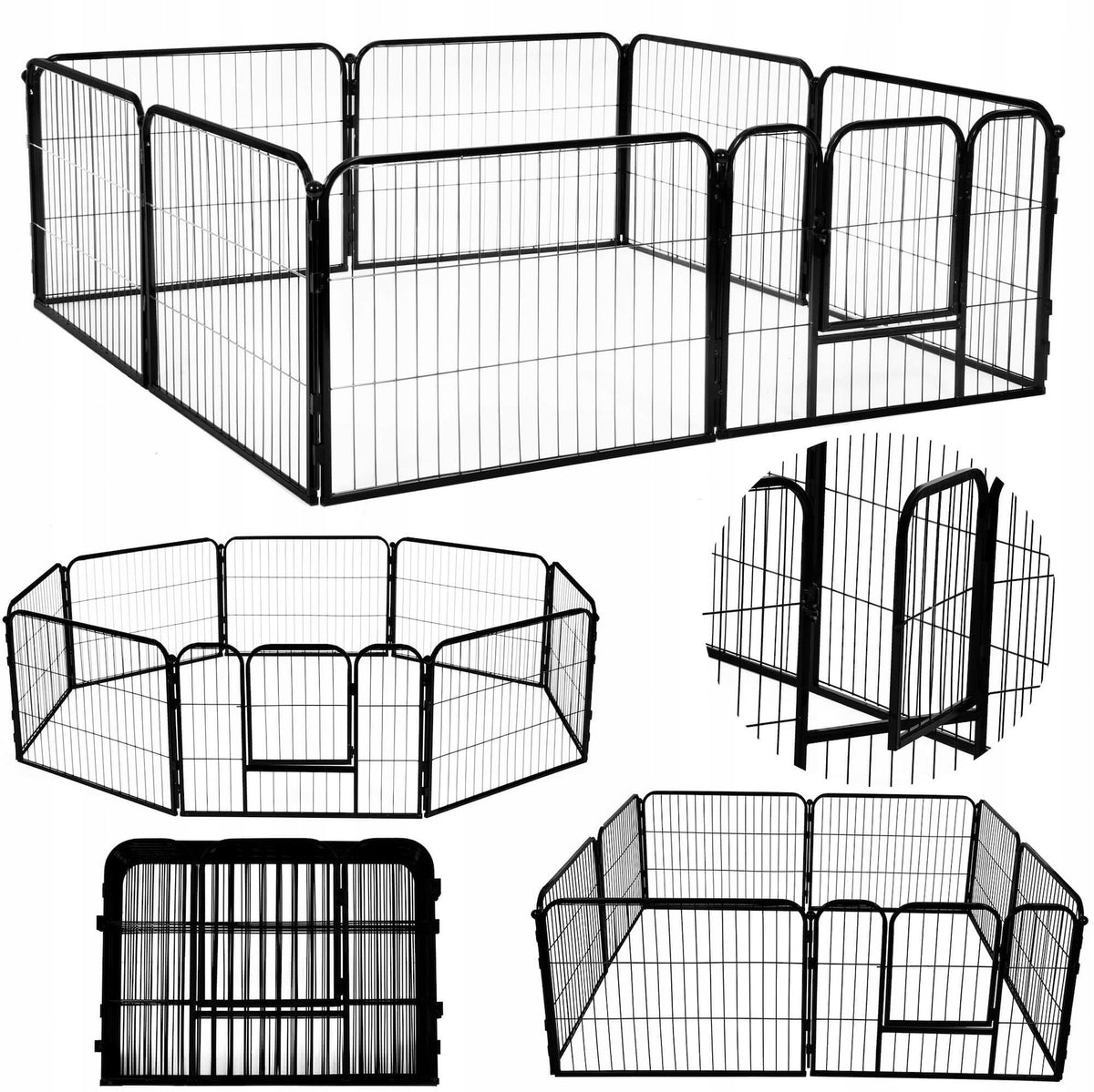 CAT DOG PLAYPEN METAL CAGE LARGE DOG CATWALK STRONG 165x165x60 CM XL