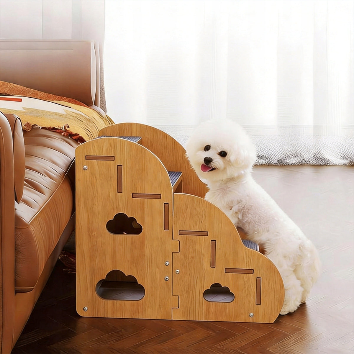 CAT DOG STAIRS 4 DEGREES NON-SLIP WOODEN PLATFORM FOR SOFA Manufacturer code MCC-687