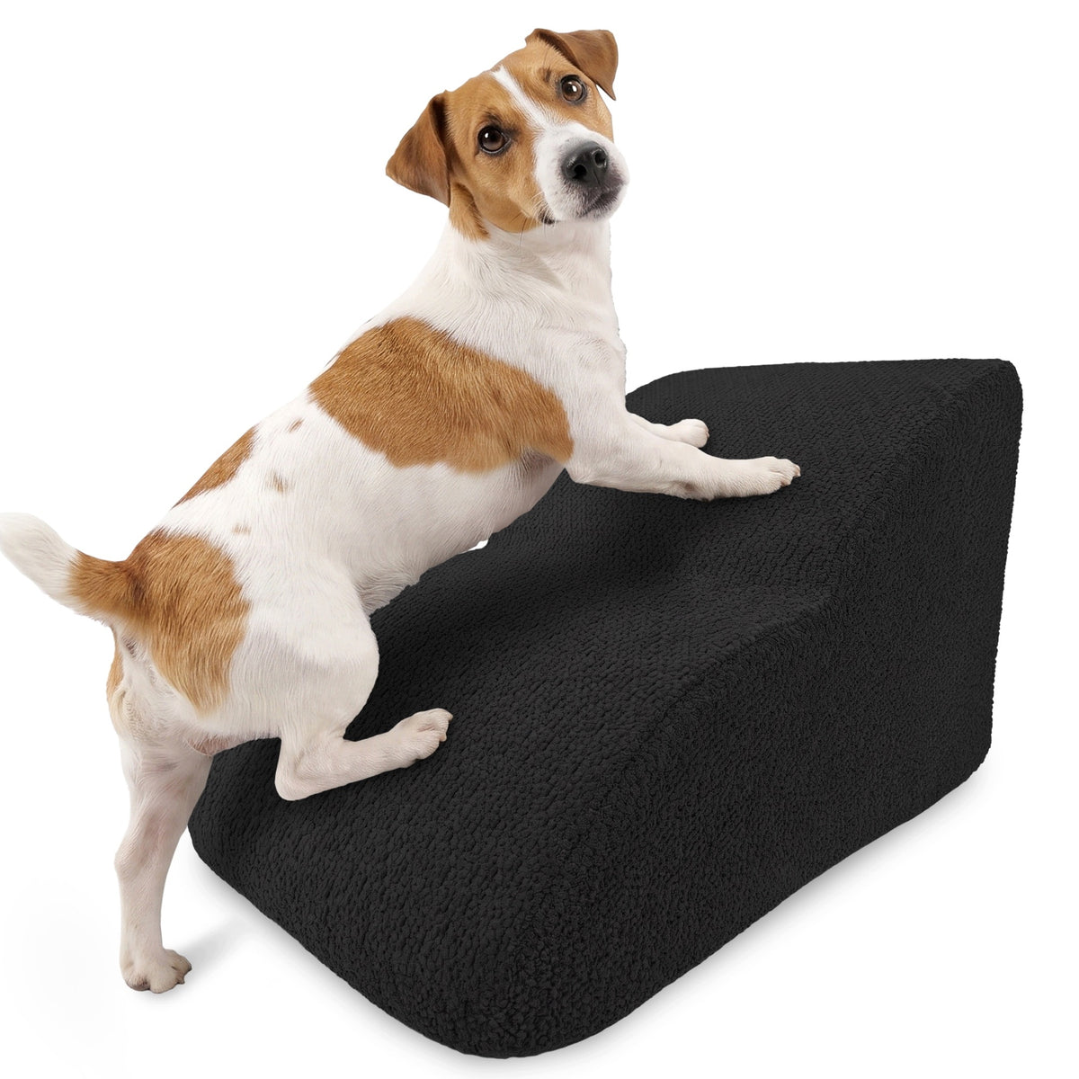 CAT DOG STAIRS BED PLATFORM 2 DEGREES 30 CM BOUCLE BLACK