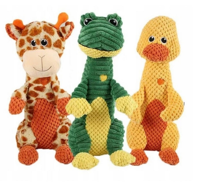 CAT DOG TOY PLUSH TEETHER STUFFED ANIMAL SQUEAKER LARGE STRONG SOFT Packaging status original