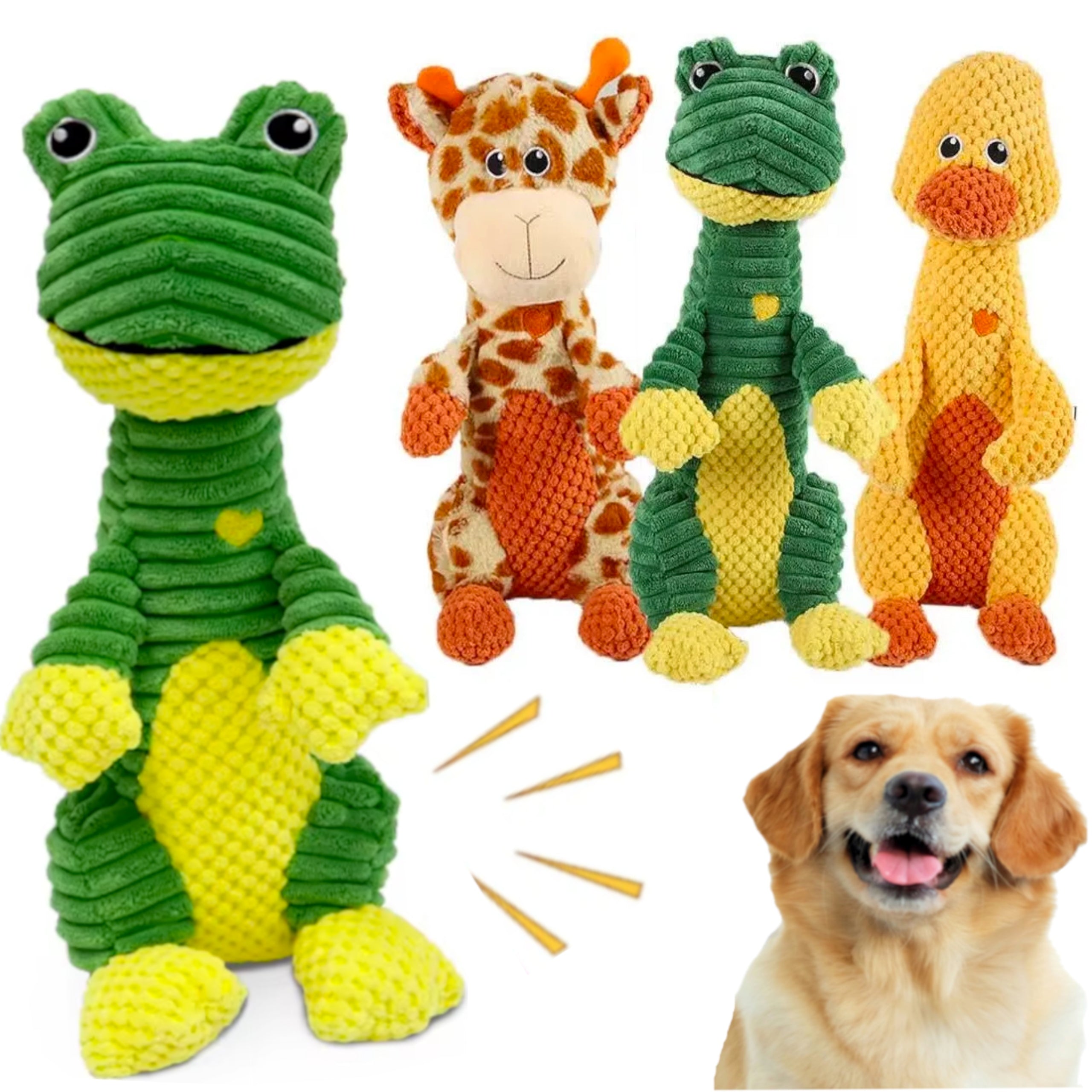 CAT DOG TOY PLUSH TEETHER STUFFED ANIMAL SQUEAKER LARGE STRONG SOFT