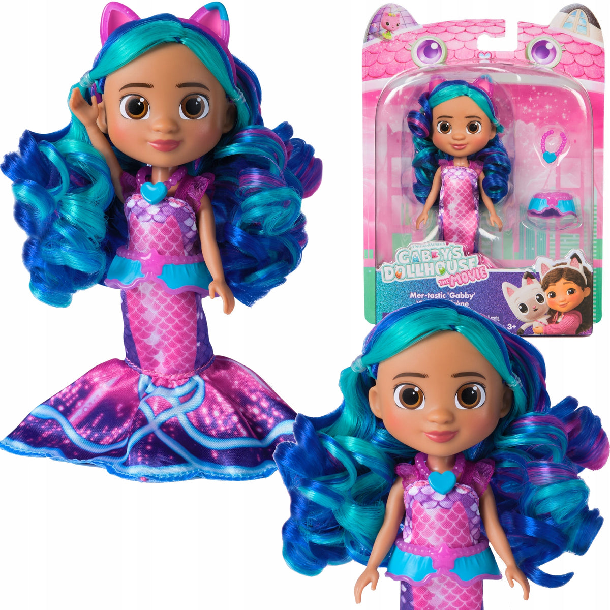 CAT HOUSE GABI DOLL IN MERMAID COSTUME MOVIE MER-TASTIC GABBY + ACCESSORIES