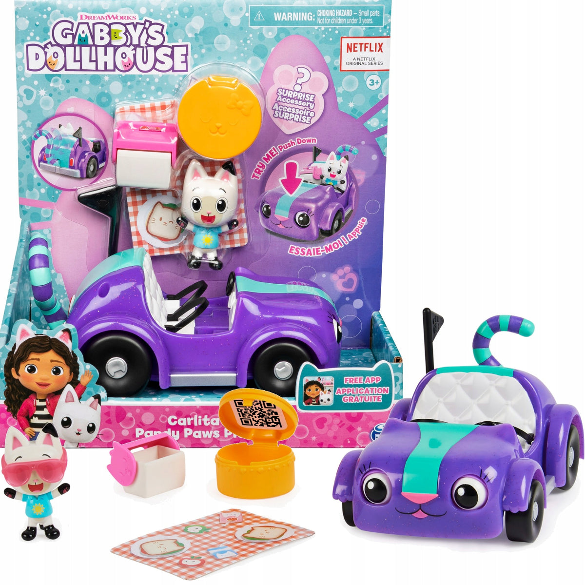 CAT HOUSE GABI KICIFURA AND KITTY PANDA GOES ON A PICNIC VEHICLE WITH A FIGURINE