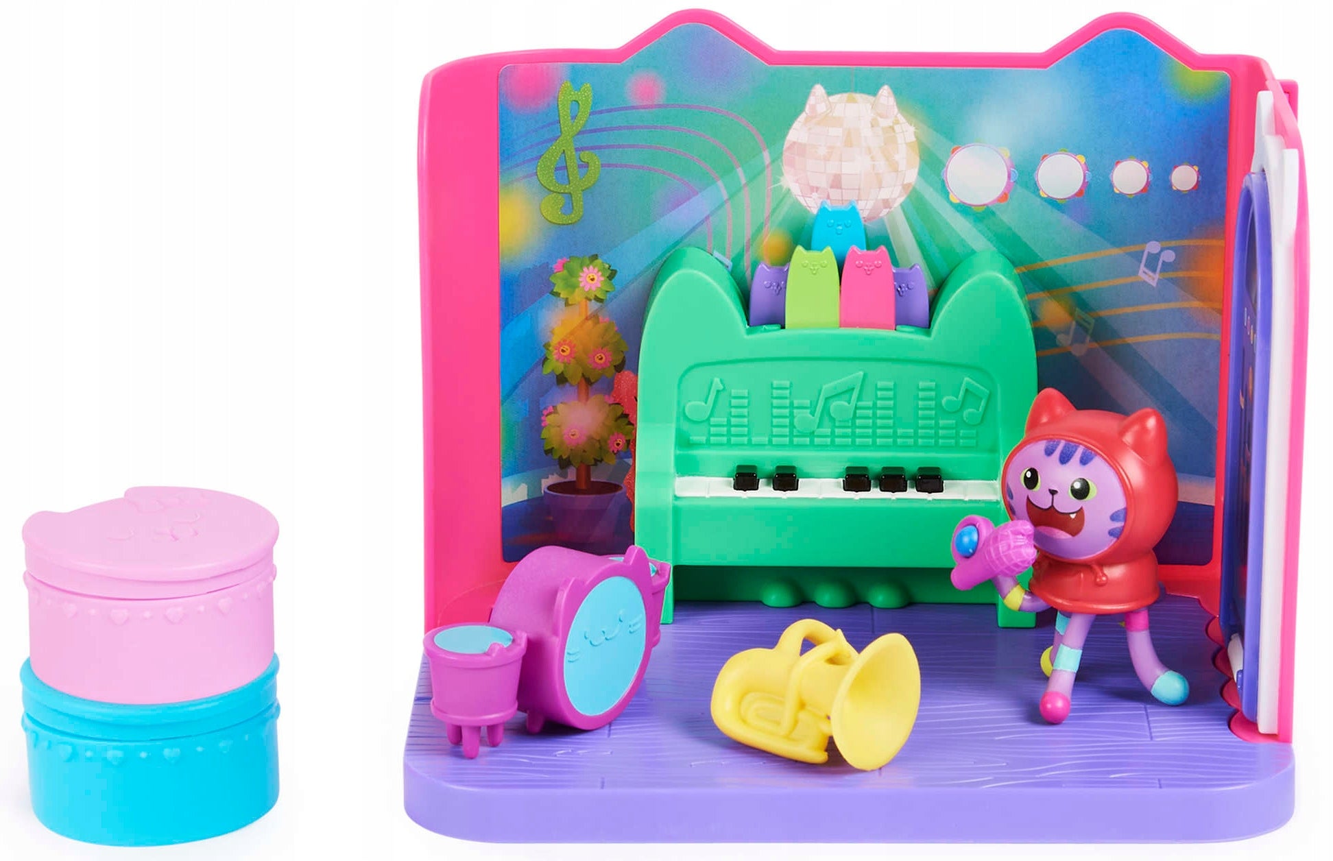 CAT HOUSE GABI MUSIC ROOM FIGURINE DJ CATNIP PIANO DRUMS + AKC Packaging status original