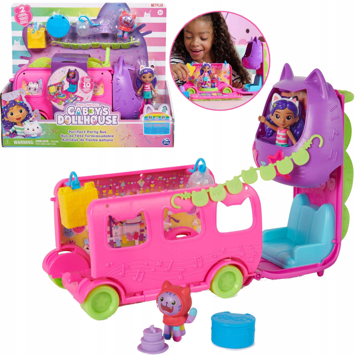 CAT HOUSE GABI PARTY BUS DOLL FIGURINE DJ CATNIP AKC.