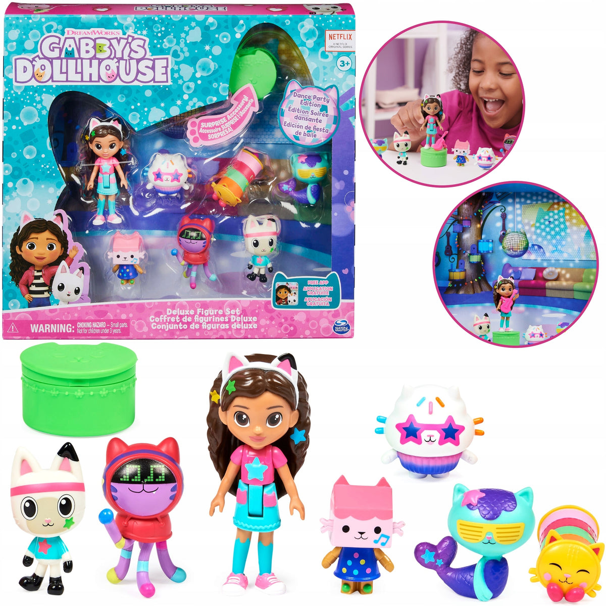 CAT HOUSE GABI PARTY SET 7 FIGURINES PANDA MERMAID FAIRY AKC.