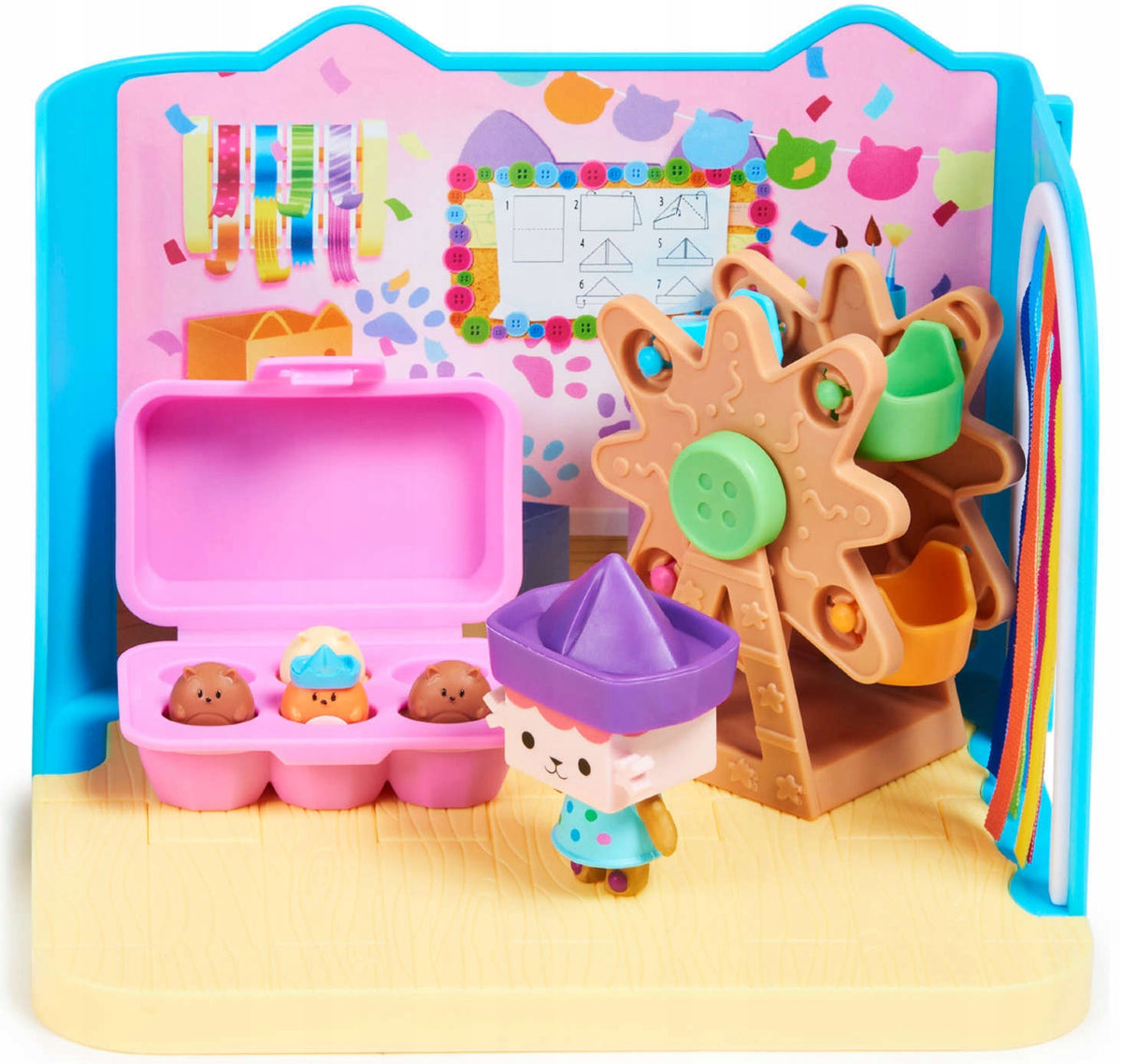 CAT HOUSE GABI SET MAGIC ARTIST'S ROOM FIGURINE CHIPBOARD CAROUSEL Packaging status original