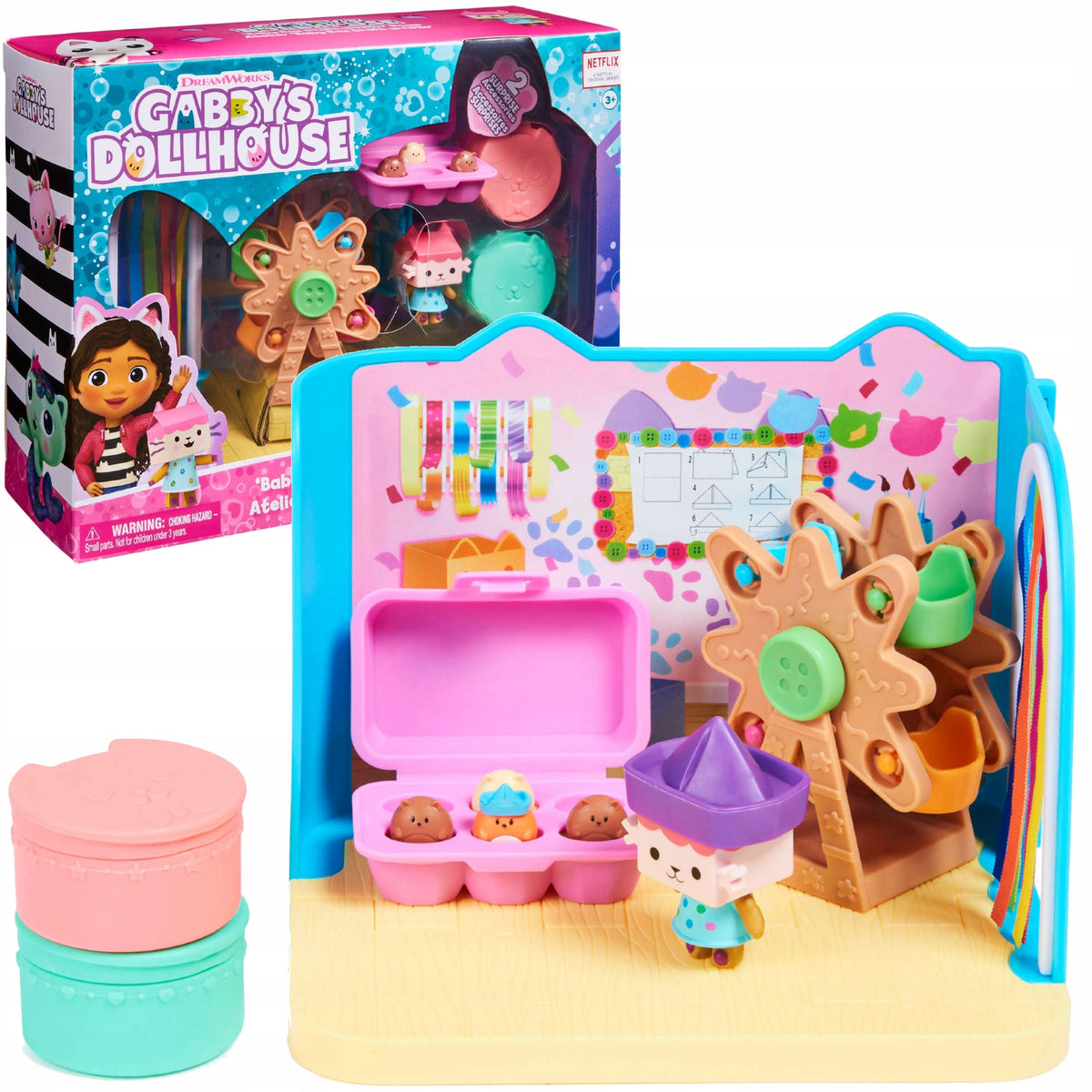 CAT HOUSE GABI SET MAGIC ARTIST'S ROOM FIGURINE CHIPBOARD CAROUSEL