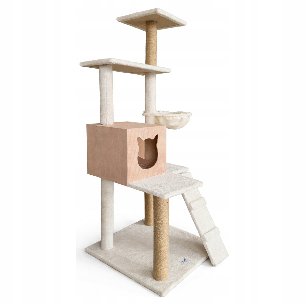 CAT SCRATCHER 133cm High LOTS OF SISAL Bed HAMMOCK Wooden HOUSE Packaging status original
