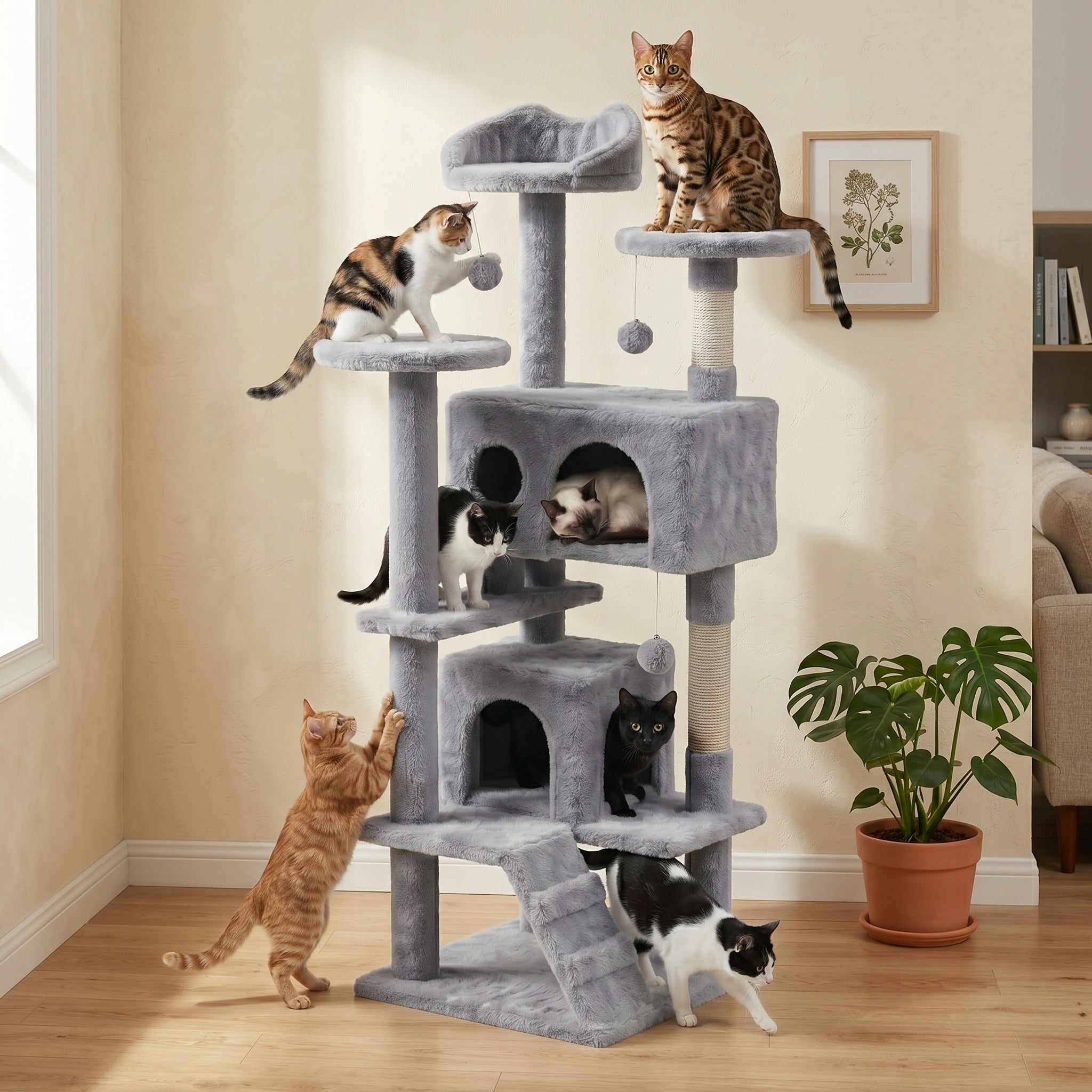 CAT SCRATCHER BED COTTAGE POST TOWER SCRATCHING TOY LARGE HIGH Manufacturer code DK-20 DRAPAK DLA KOTA LEGOWISKO DOMEK SŁUPEK