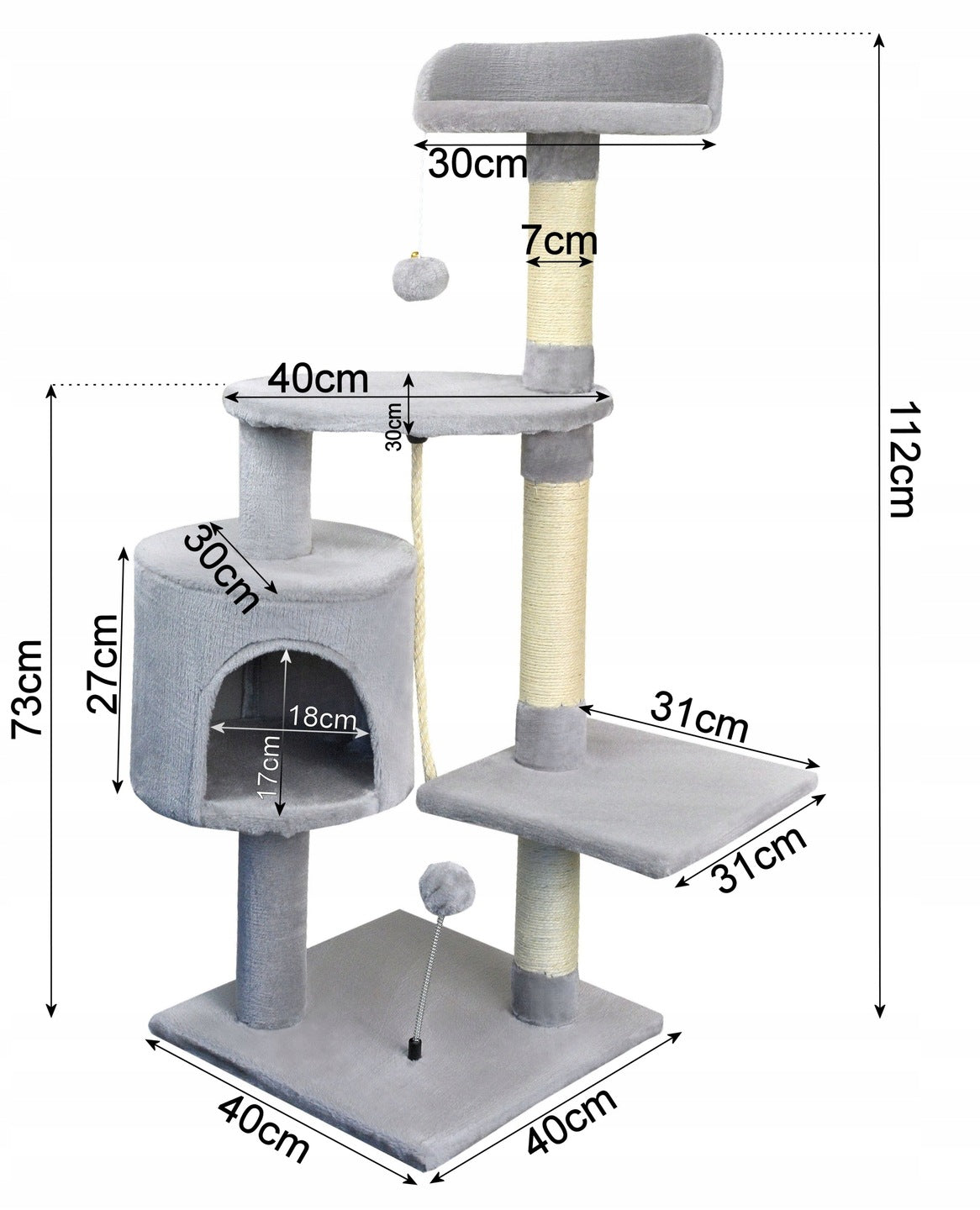 CAT SCRATCHER BED HOUSE TOWER TOYS Manufacturer code W 112