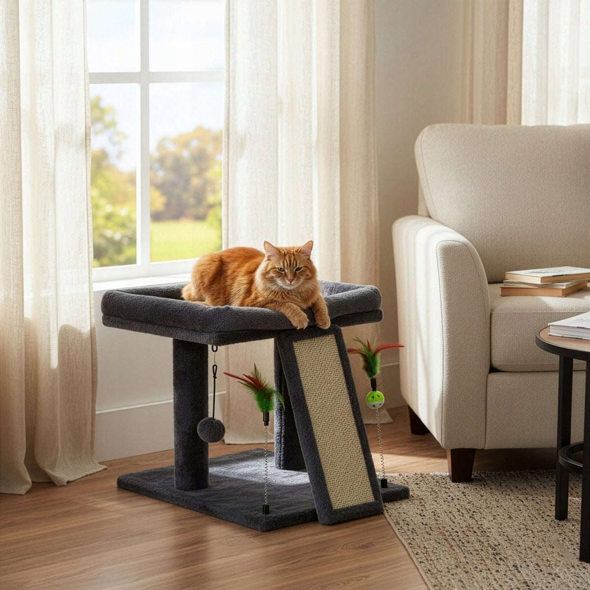 CAT SCRATCHER BED LARGE COTTAGE toy POST SISAL BOOTH 2 LEVELS Manufacturer code PA1084