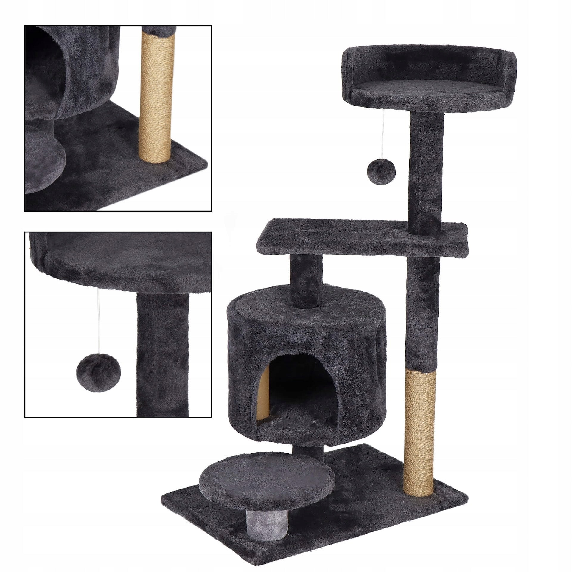 CAT SCRATCHER BED LARGE COTTAGE toy POST SISAL BOOTH 4 LEVELS Trade name PA1036 DRAPAK DLA KOTA WIELOPOZIOMOWY