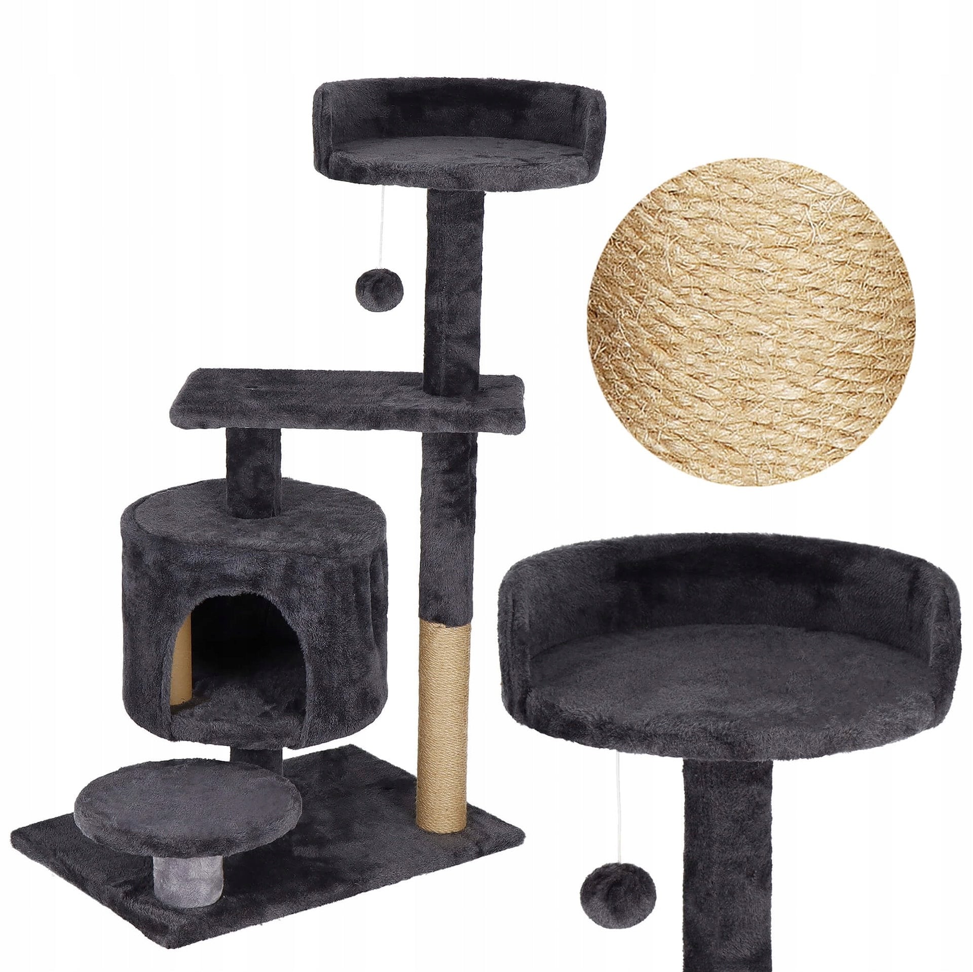 CAT SCRATCHER BED LARGE COTTAGE toy POST SISAL BOOTH 4 LEVELS