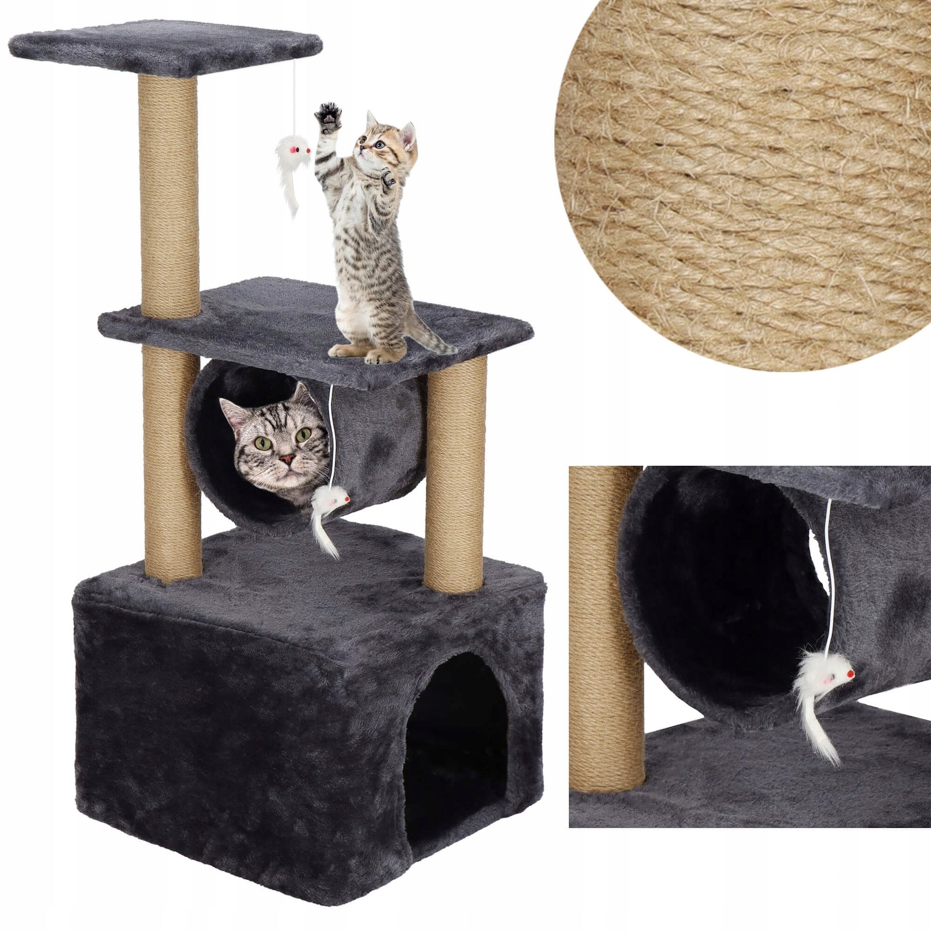 CAT SCRATCHER BED LARGE COTTAGE toy POST SIZAL BOOTH 5 LEVELS Manufacturer code PA1038