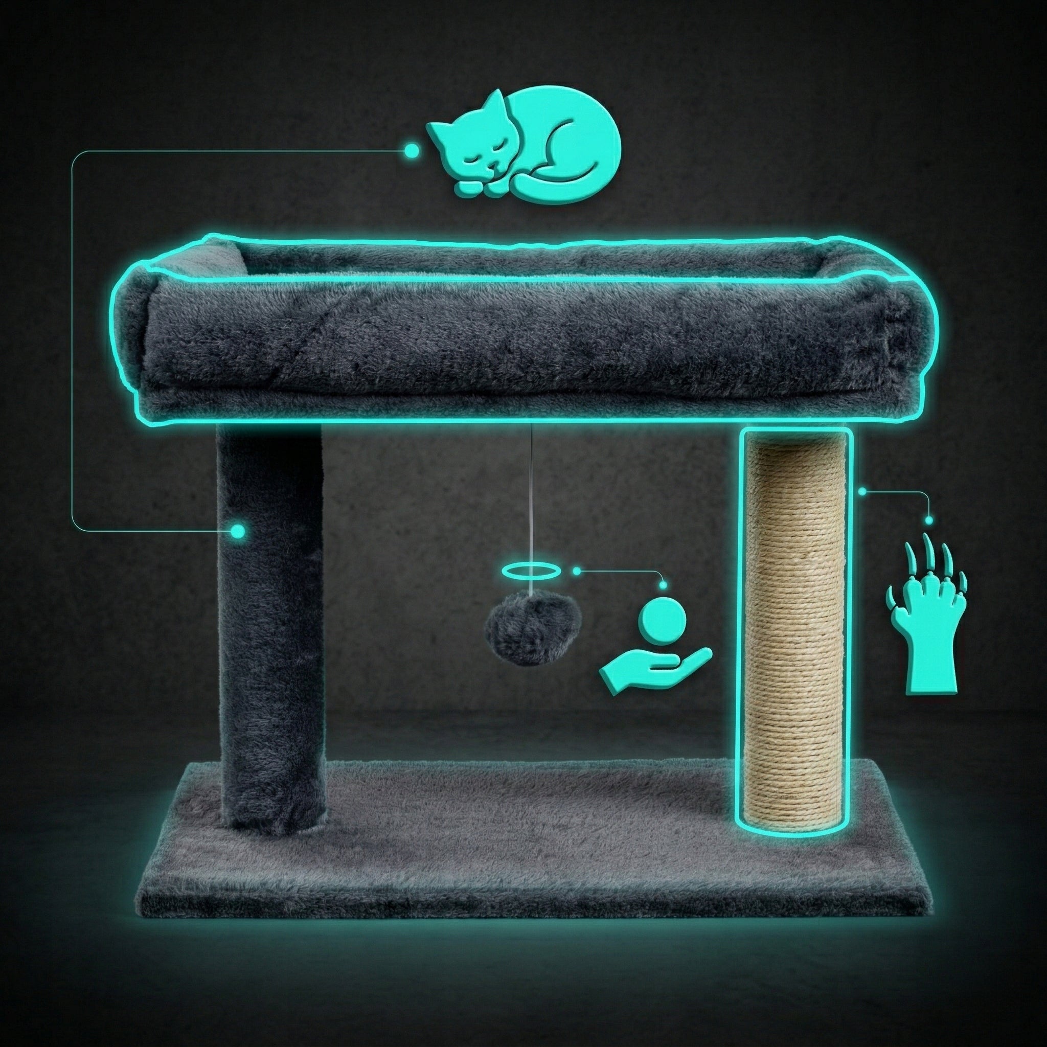 CAT SCRATCHER BED TOWER COUCH SCRATCHING POST SISAL TOY Kind small scratching post bed scratching post scratching tower